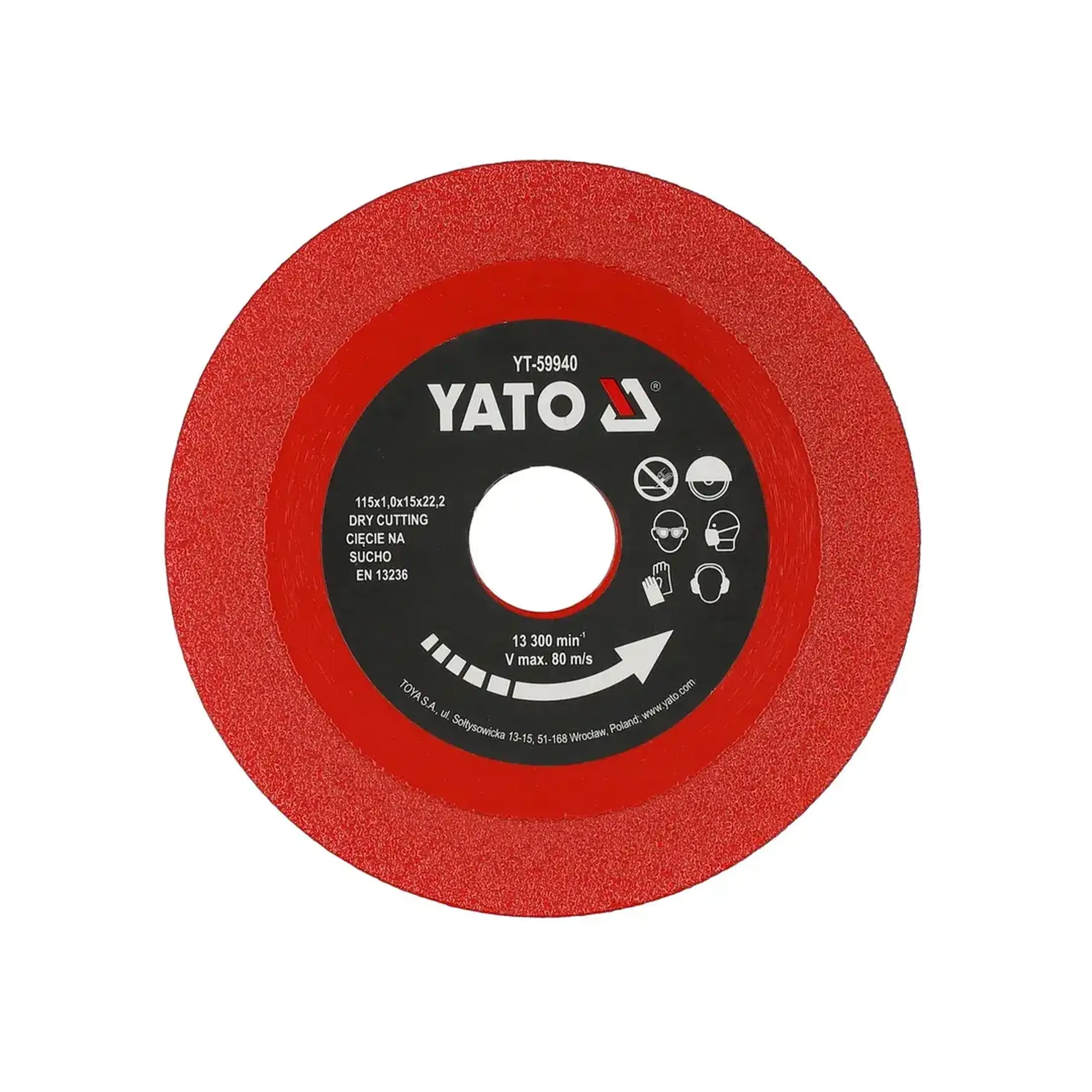 Disc diamantat pentru sticlă/ceramică 115 * 22.2 mm Yato - Diametru 115 *