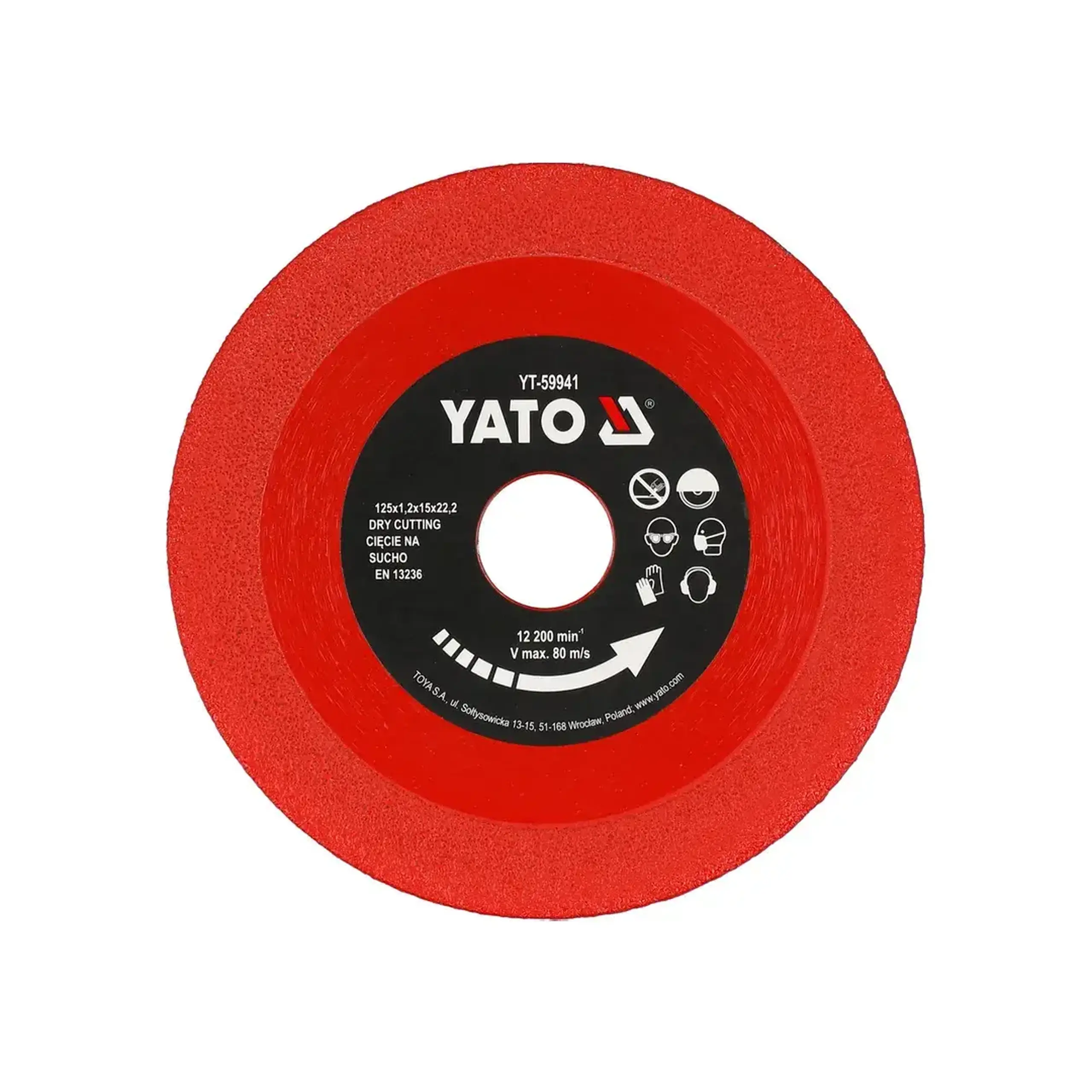 Disc diamantat pentru sticlă/ceramică 115 * 22.2 mm Yato - Diametru 125 *