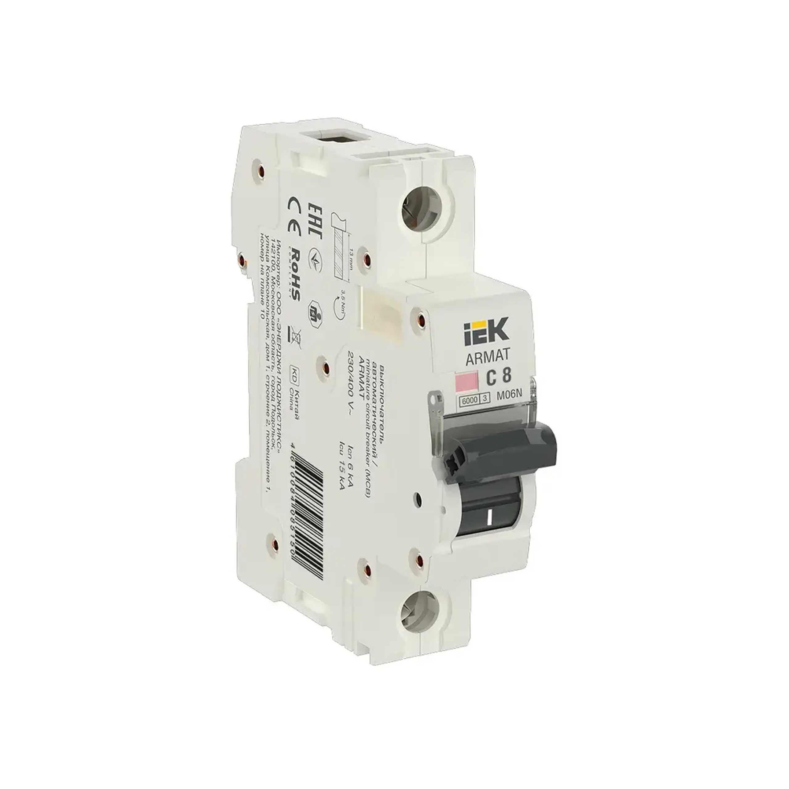 Întreruptor automat M06N 1P 1 A 230/400 V C IEK - 8 A (A) 1P