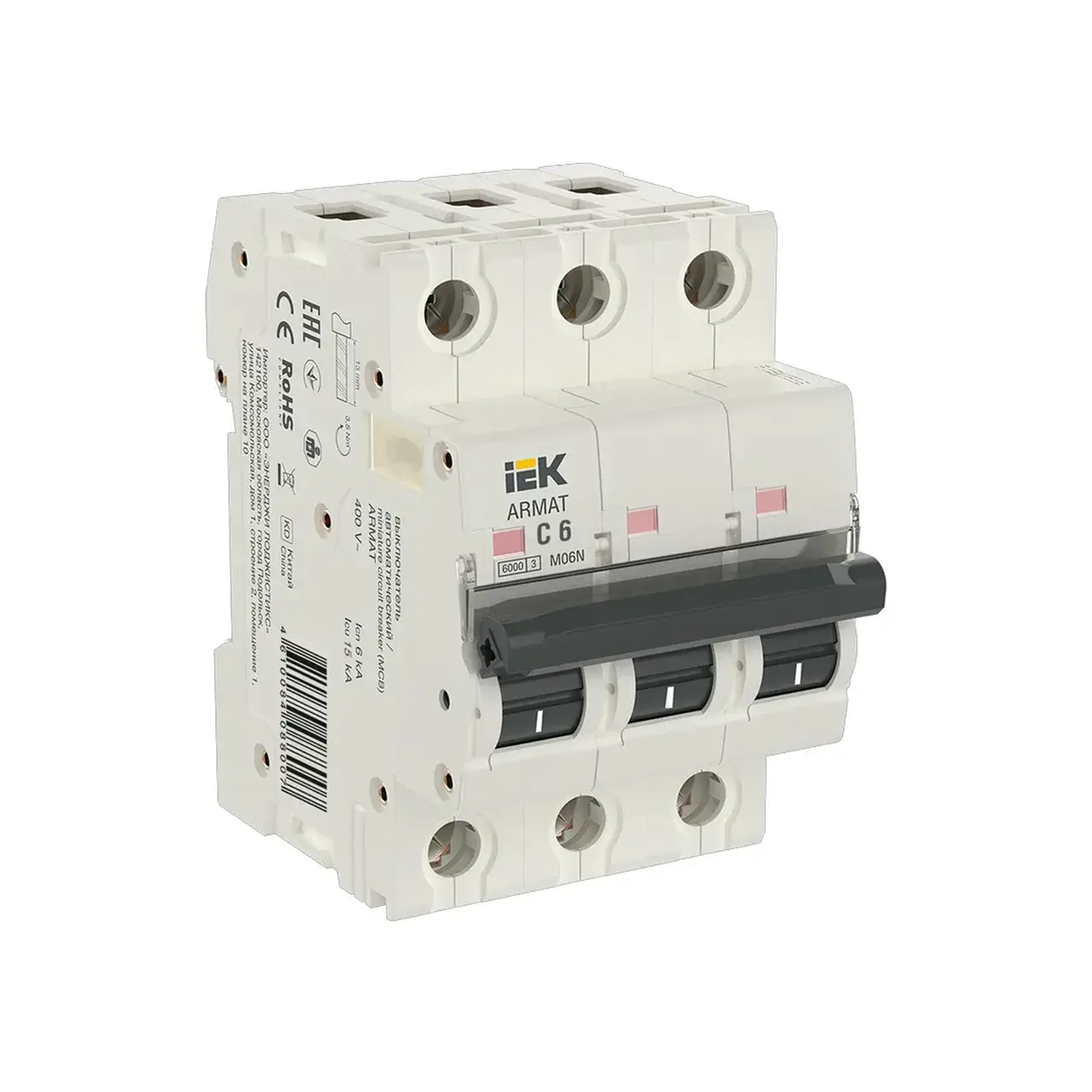 Întreruptor automat M06N 1P 1 A 230/400 V C IEK - 6 A (A) 3P
