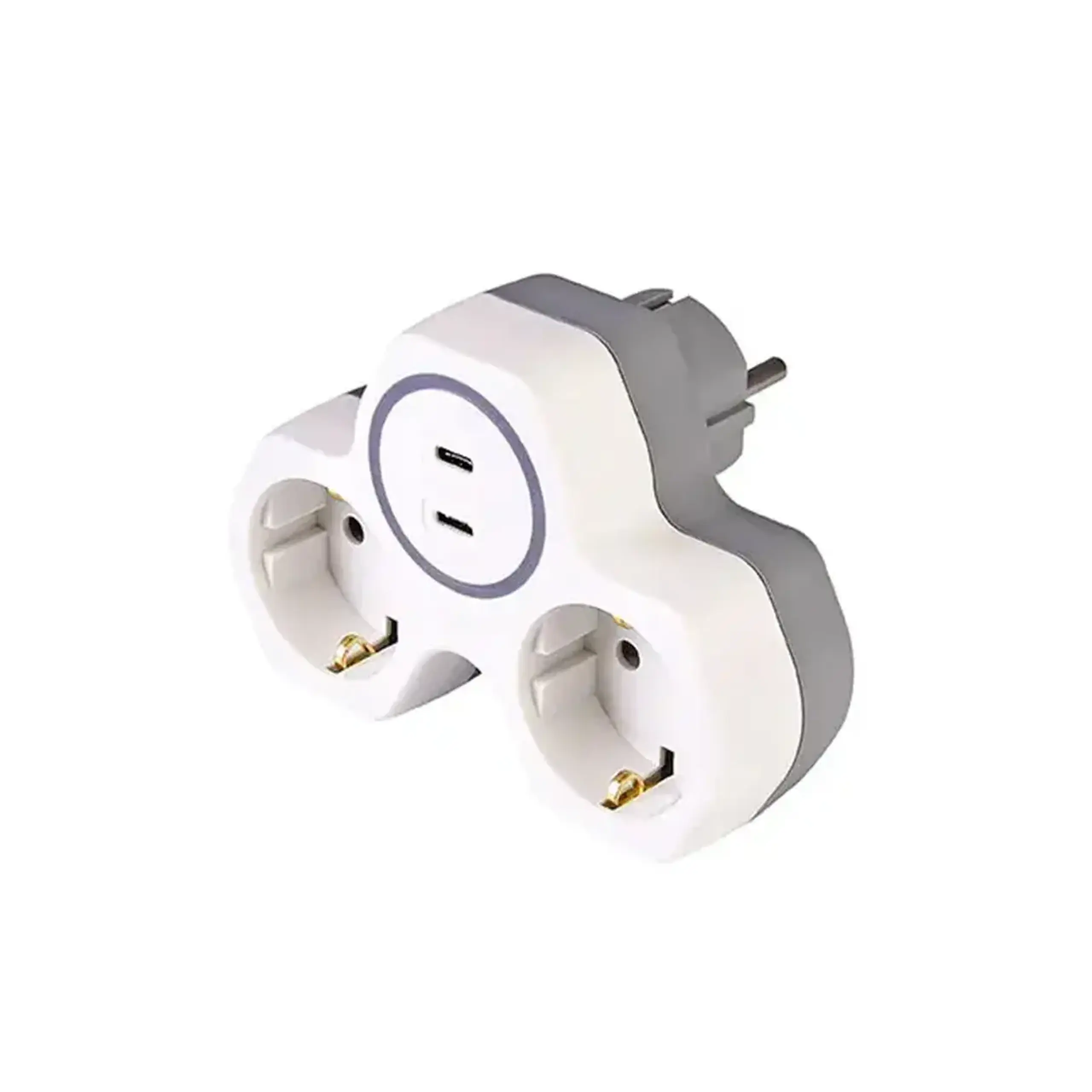 Adaptor de priză 2 prize + 2 USB C GOLYAT-3 2P + E 16 A 220 - 240 V Horoz