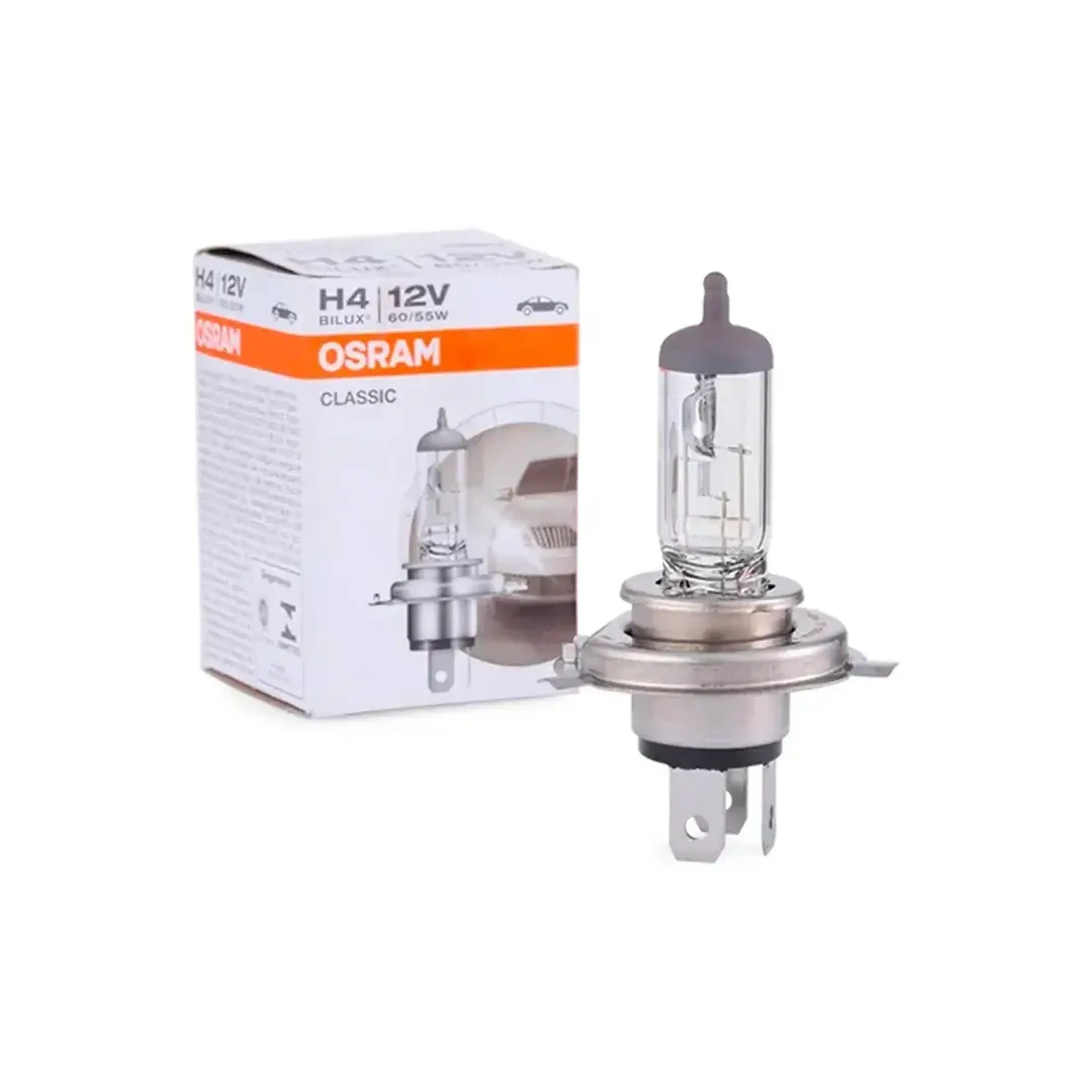 Bec auto cu halogen H4 60/55 W P43t 1650/1000 lm 12 V OSRAM