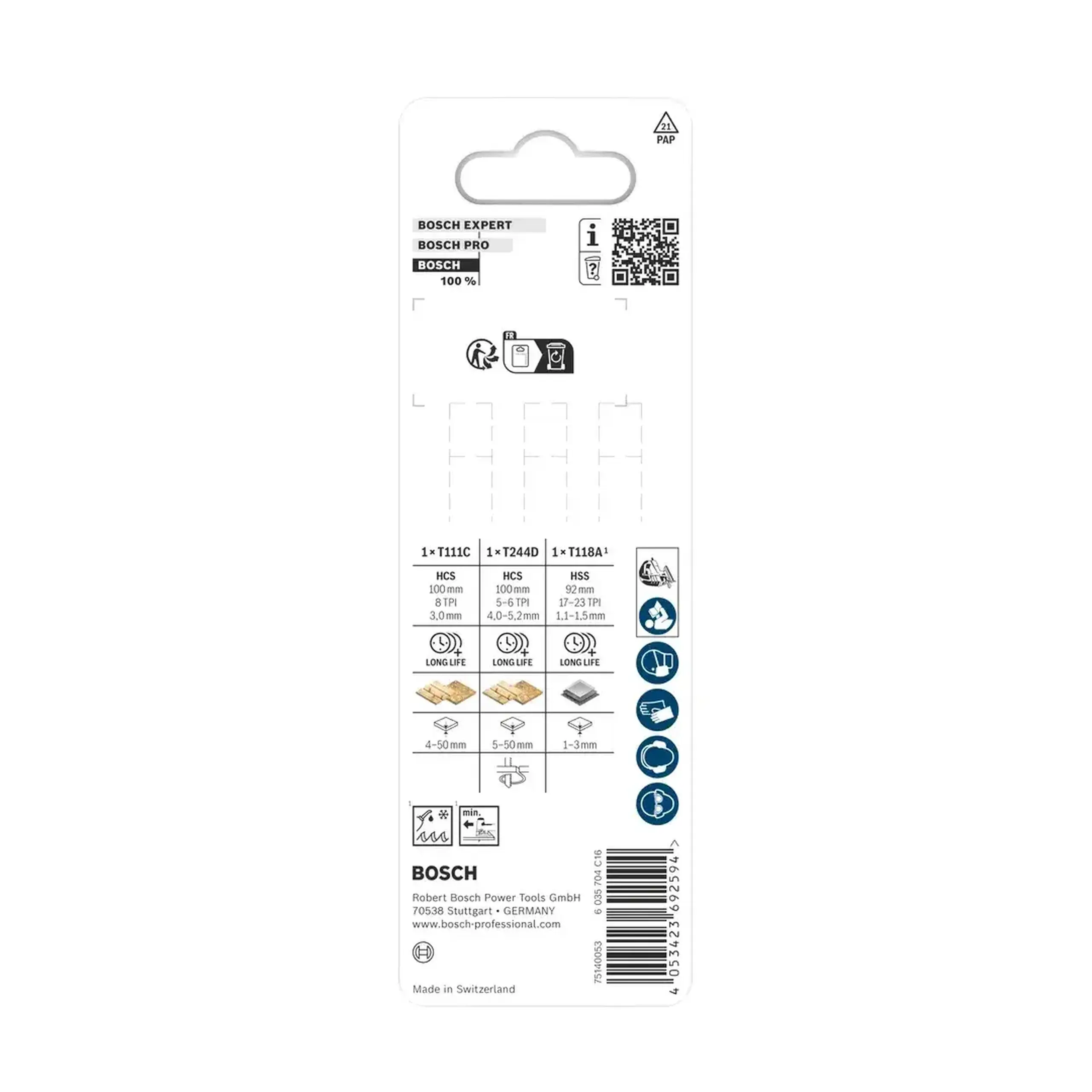 Set pânze pentru lemn și metal Pentru fierăstrău vertical (pendular) 92 - 100 mm 3 buc. Bosch