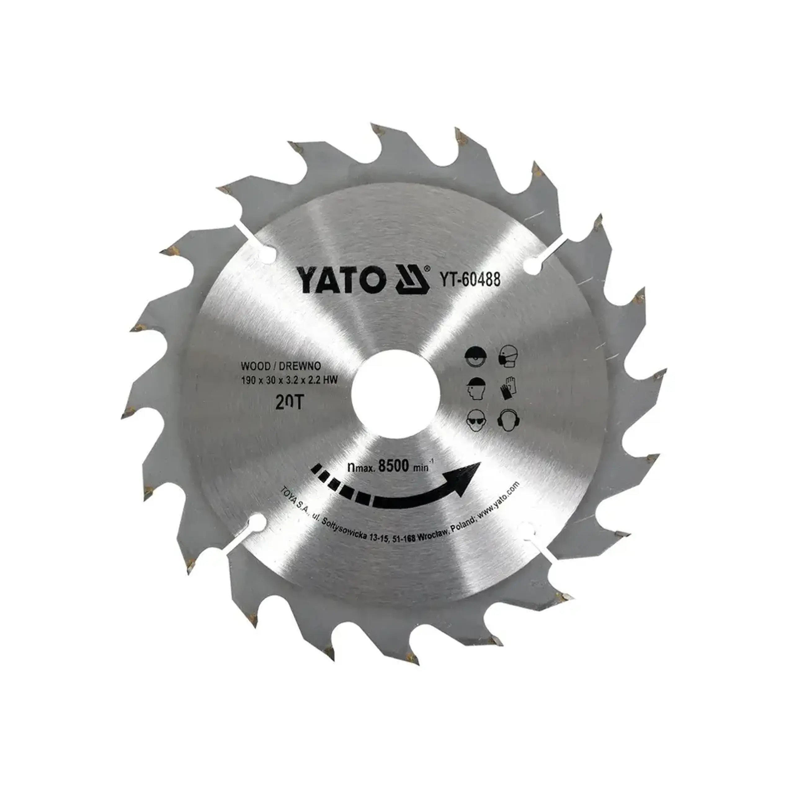 Disc de tăiat lemn 185 * 20 mm Yato - 185 * 18