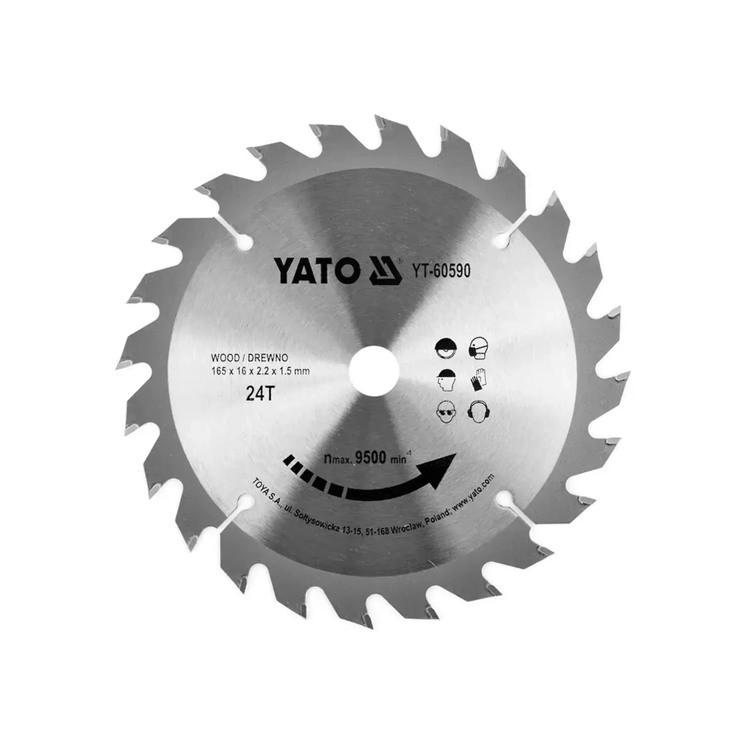 Disc de tăiat lemn 185 * 20 mm Yato - 165 * 24