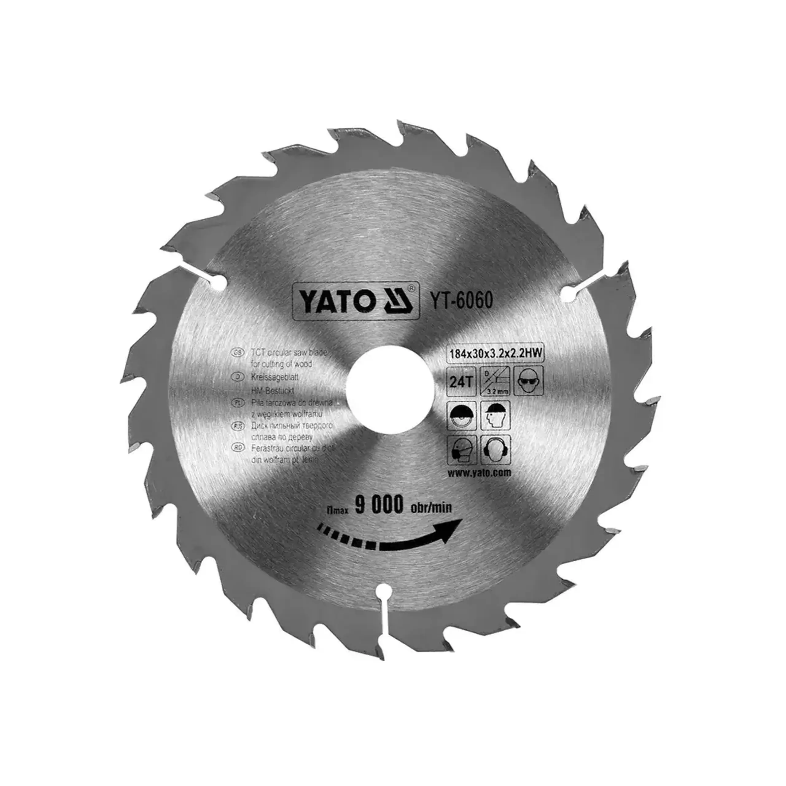 Disc de tăiat lemn 185 * 20 mm Yato - 184 * 24