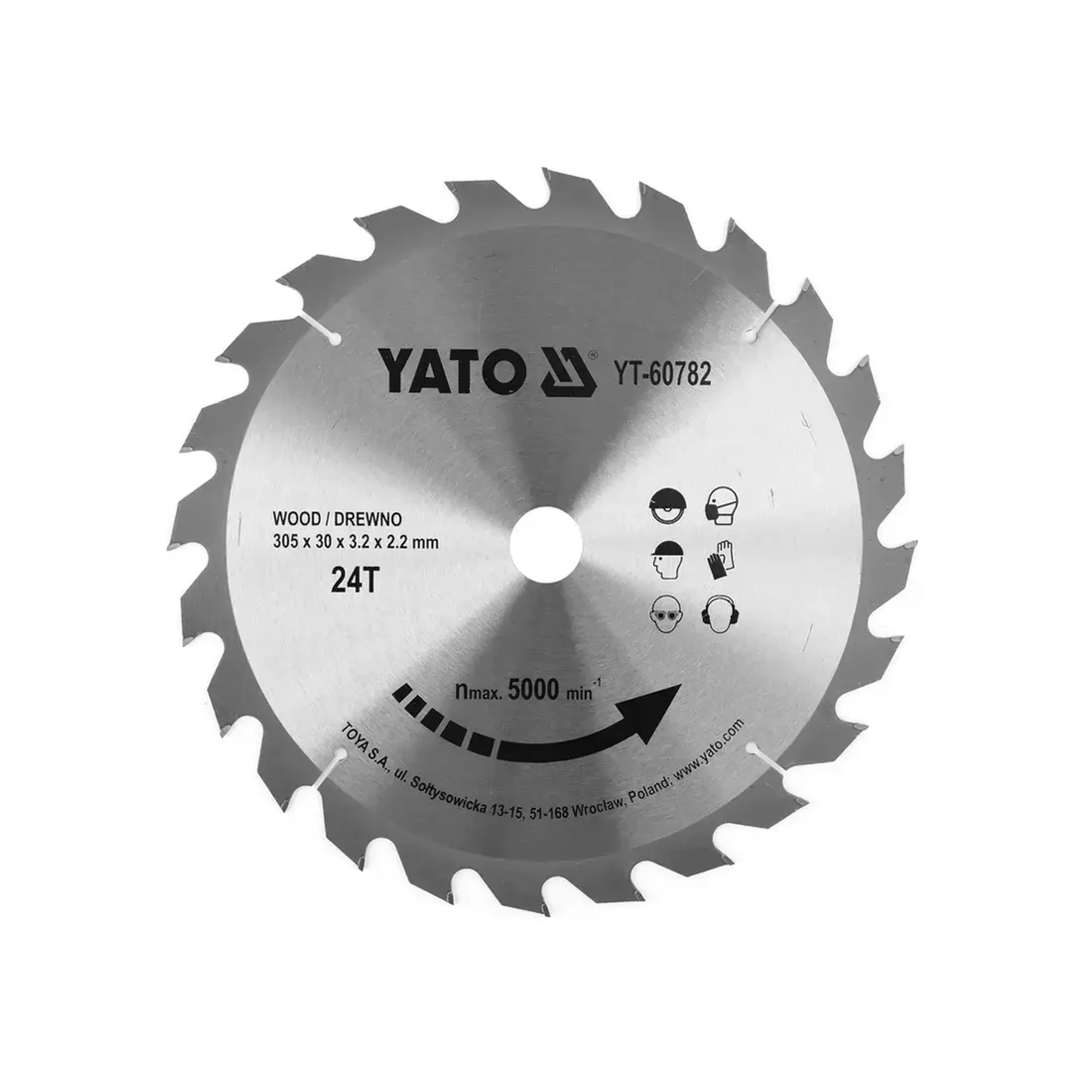 Disc de tăiat lemn 185 * 20 mm Yato - 305 * 24