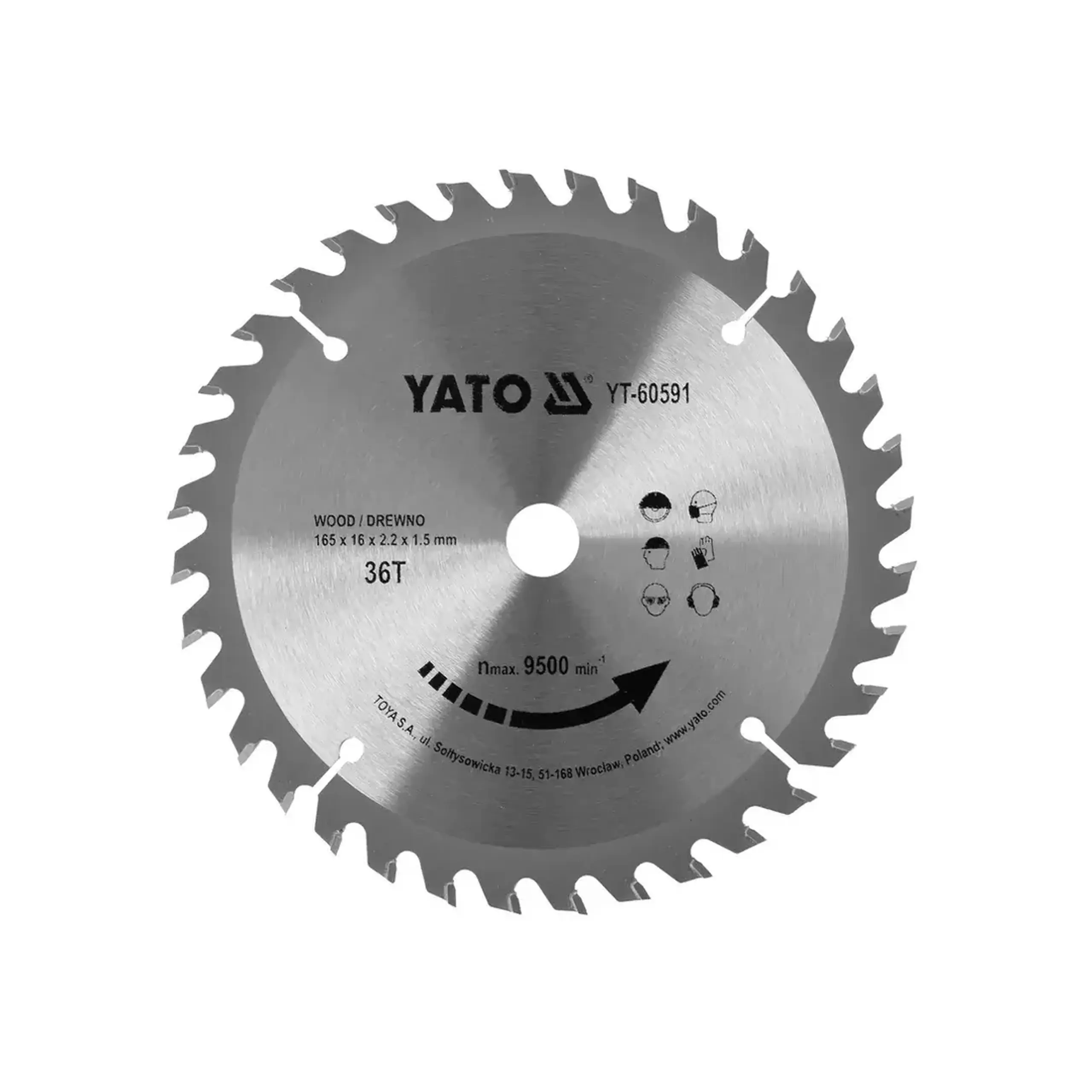 Disc de tăiat lemn 185 * 20 mm Yato - 165 * 36