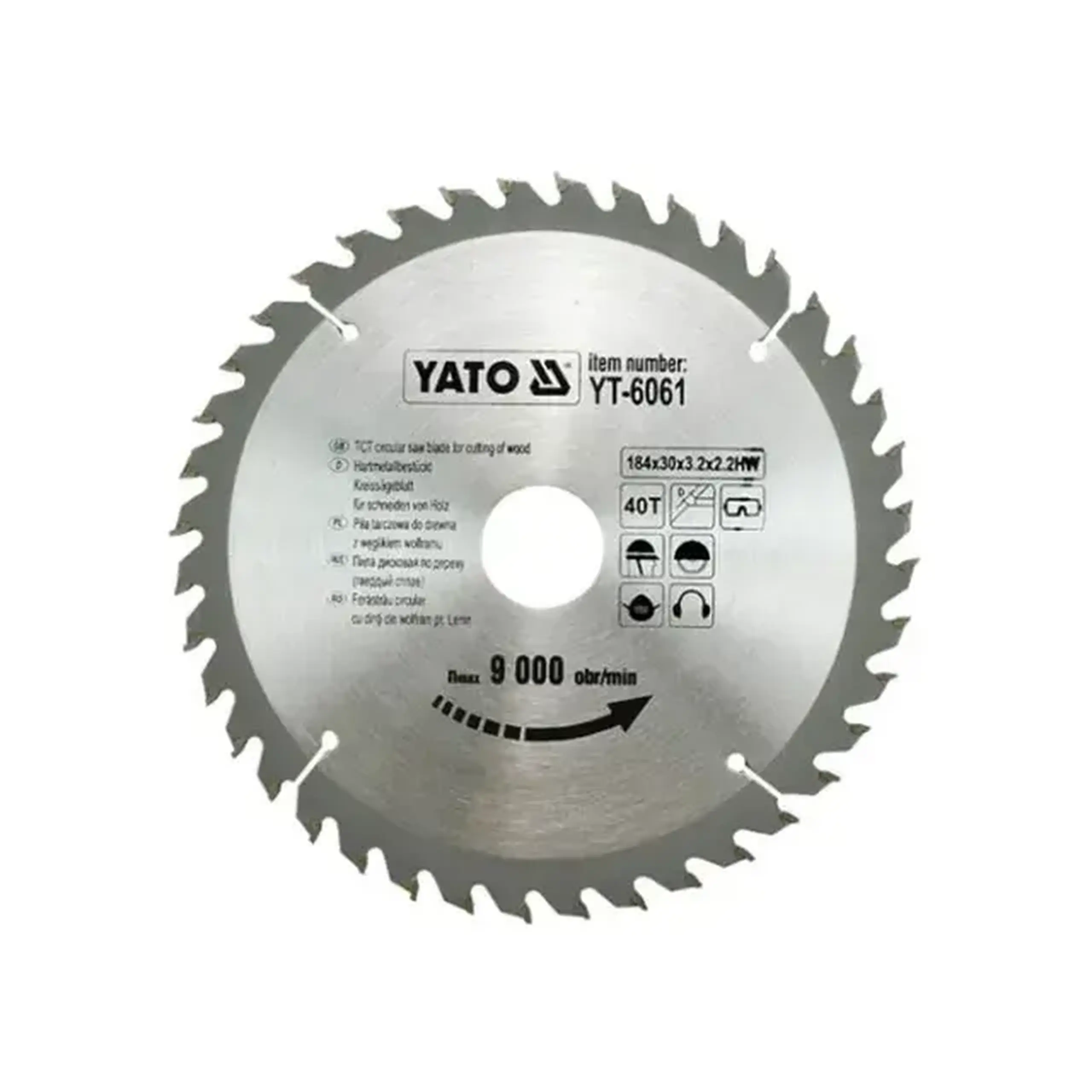 Disc de tăiat lemn 185 * 20 mm Yato - 184 * 40