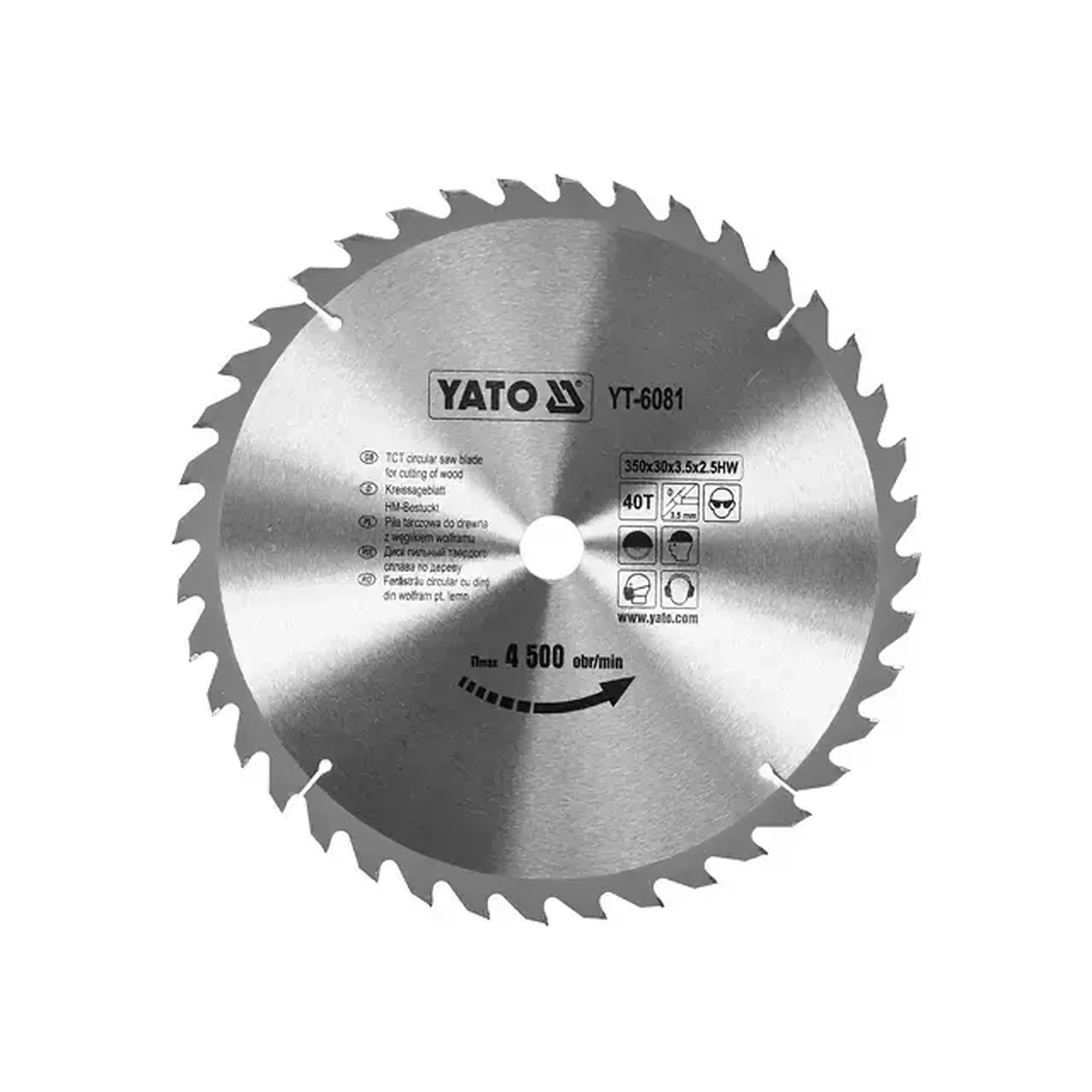 Disc de tăiat lemn 185 * 20 mm Yato - 350 * 40