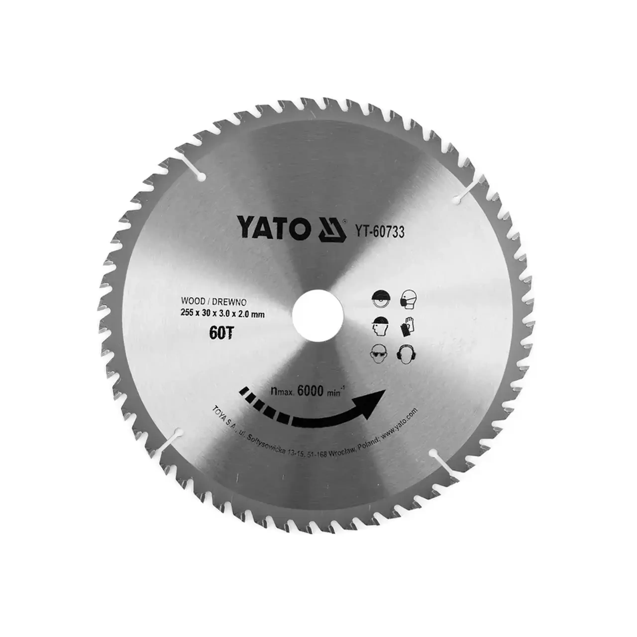 Disc de tăiat lemn 185 * 20 mm Yato - 255 * 60