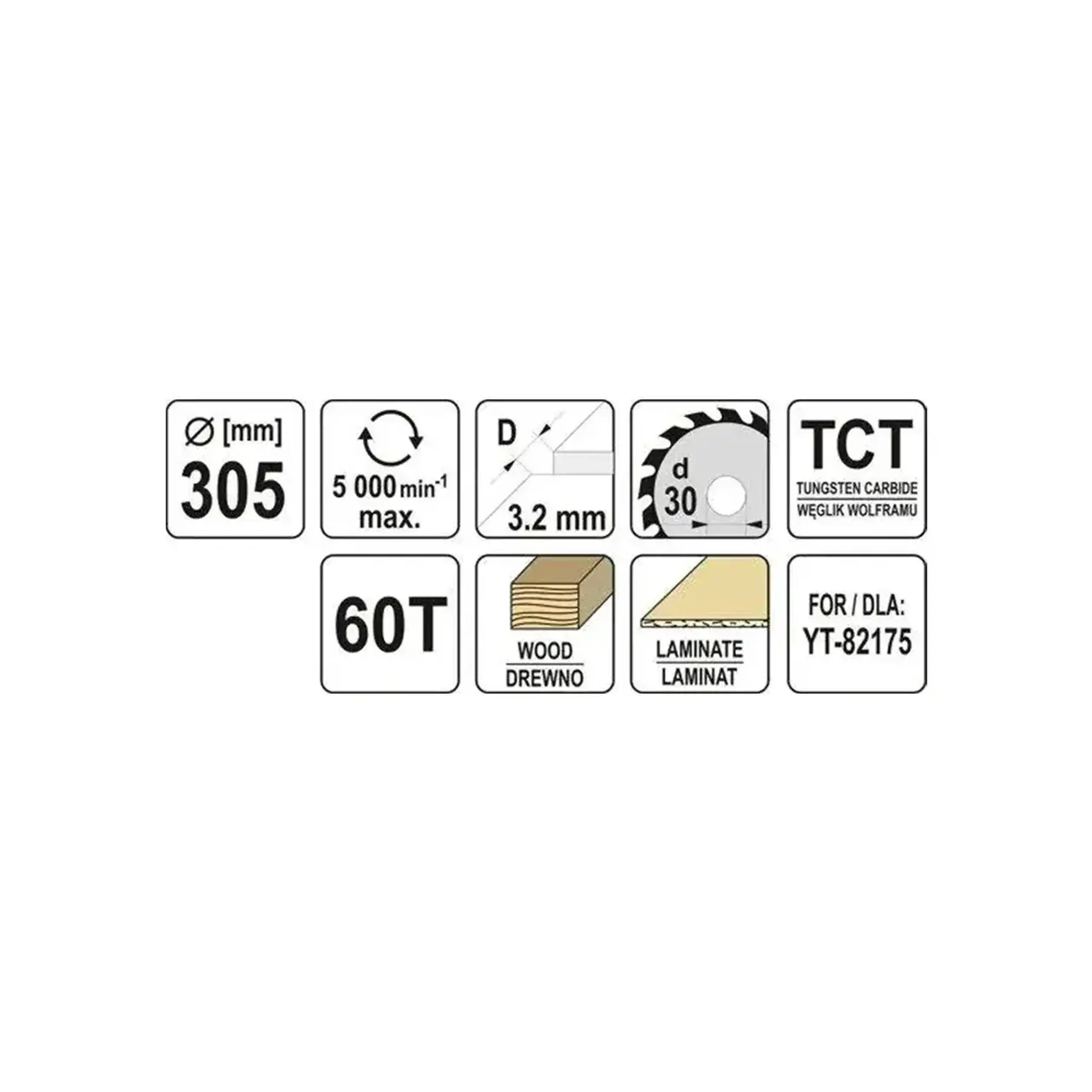 Disc de tăiat lemn 305 * 30 mm Yato