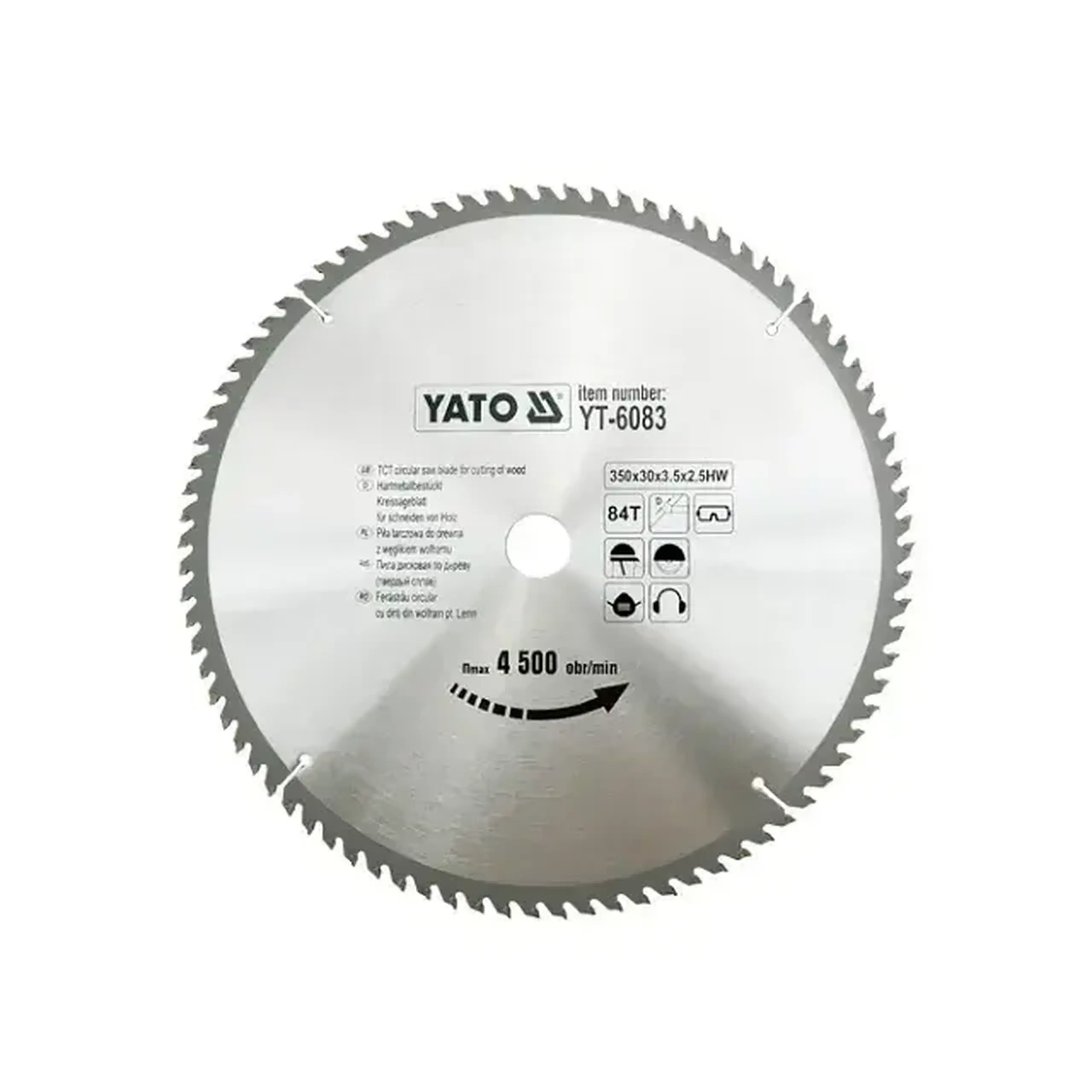 Disc de tăiat lemn 185 * 20 mm Yato - 350 * 84