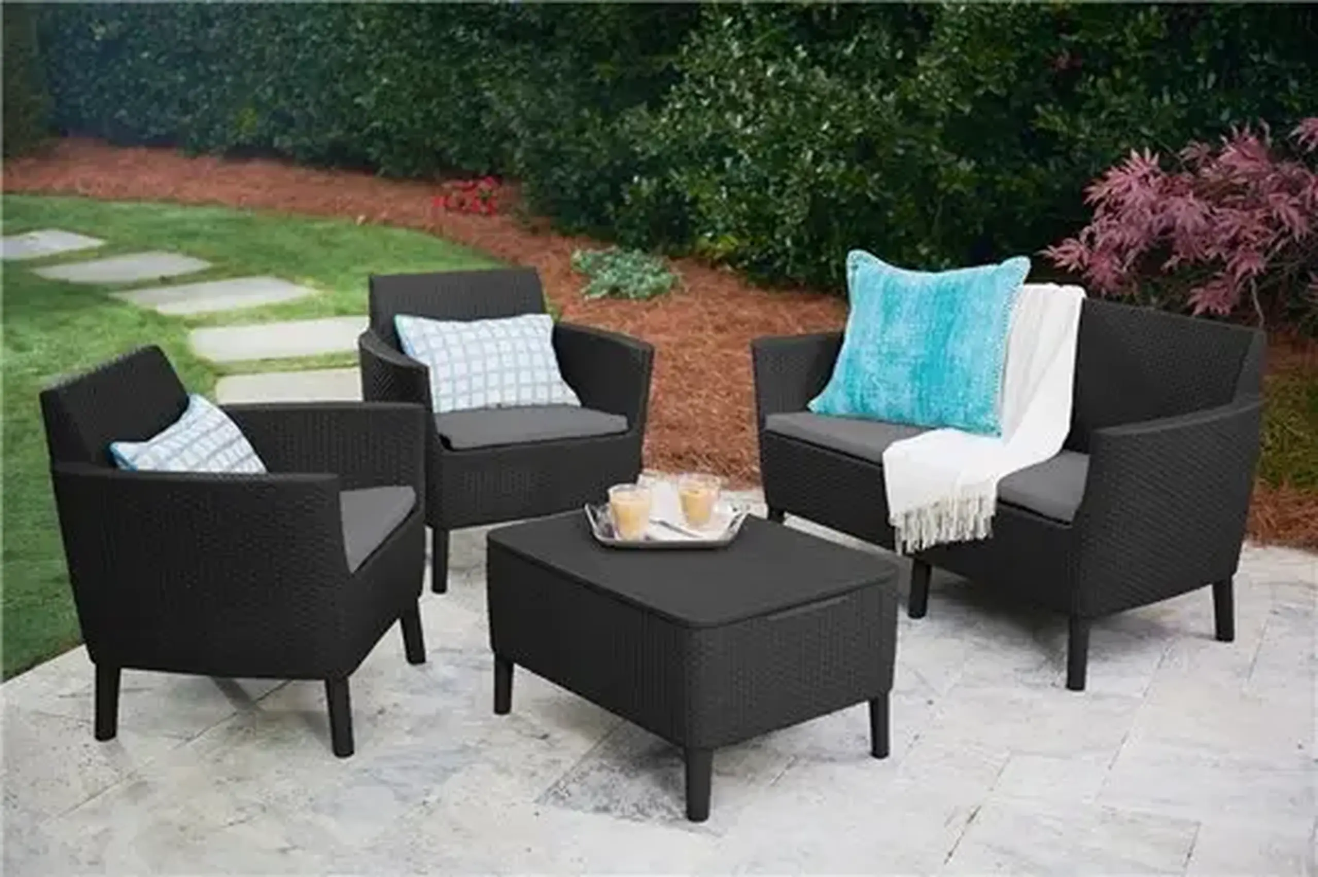 Set mobila de gradina Keter Salemo Graphite/Gray