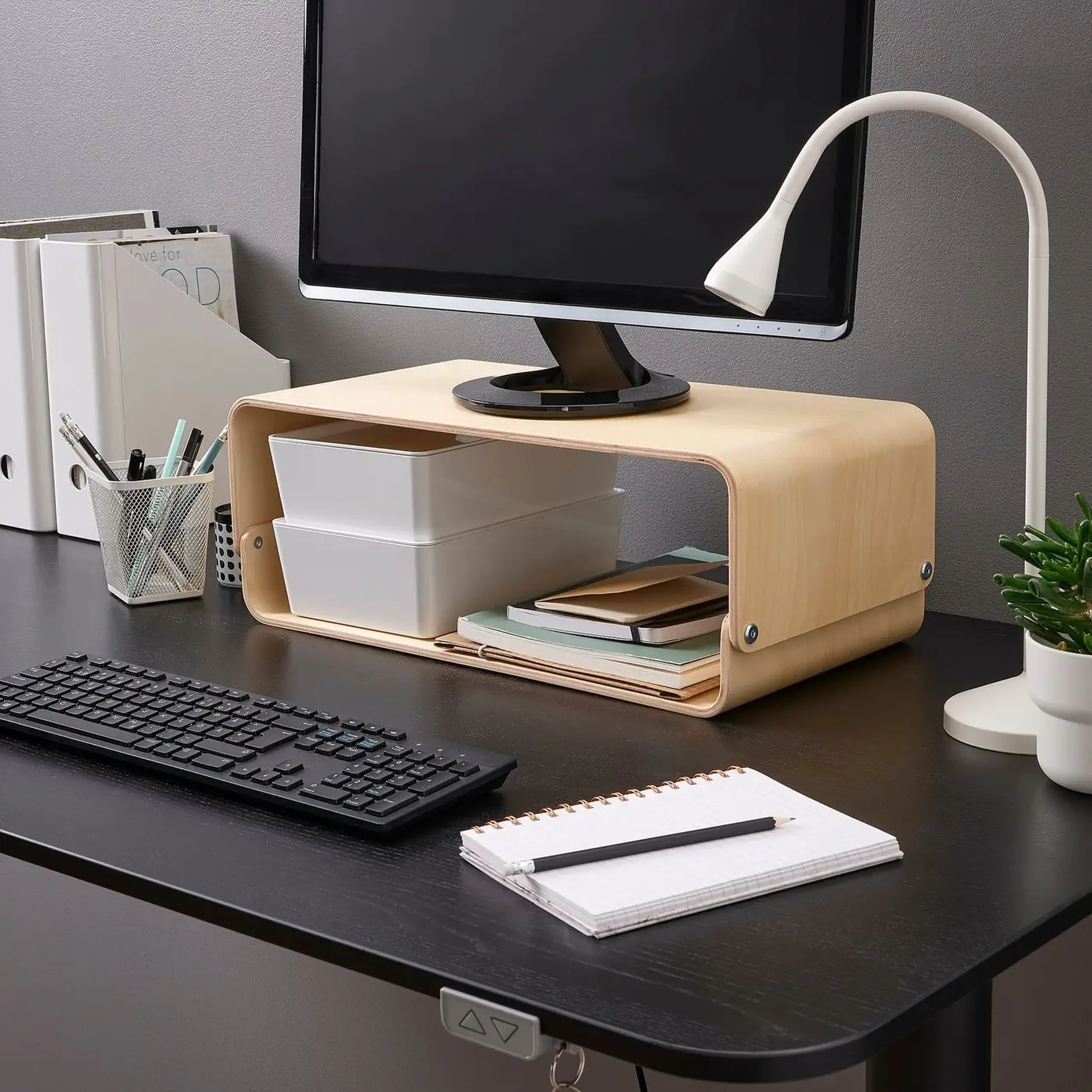 IKEA VATTENKAR Suport laptop/monitor, mesteacan, 52x26 cm