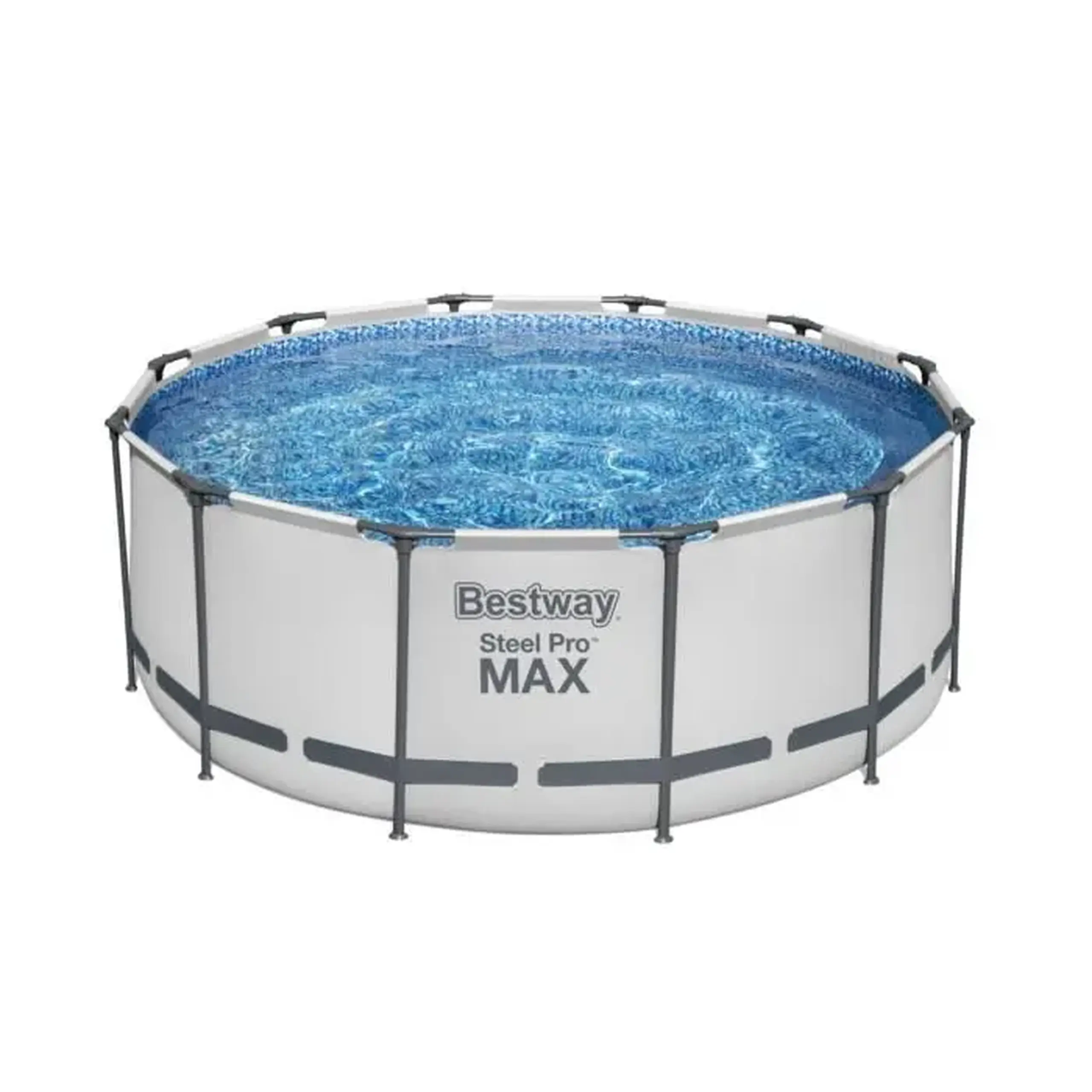 Set de piscina, Bestway, BWA 053 Steel Pro MAX, cu cadru metalic, 366cmx122cm, Poliester/PVC, Gri, fara pompa de filtrare