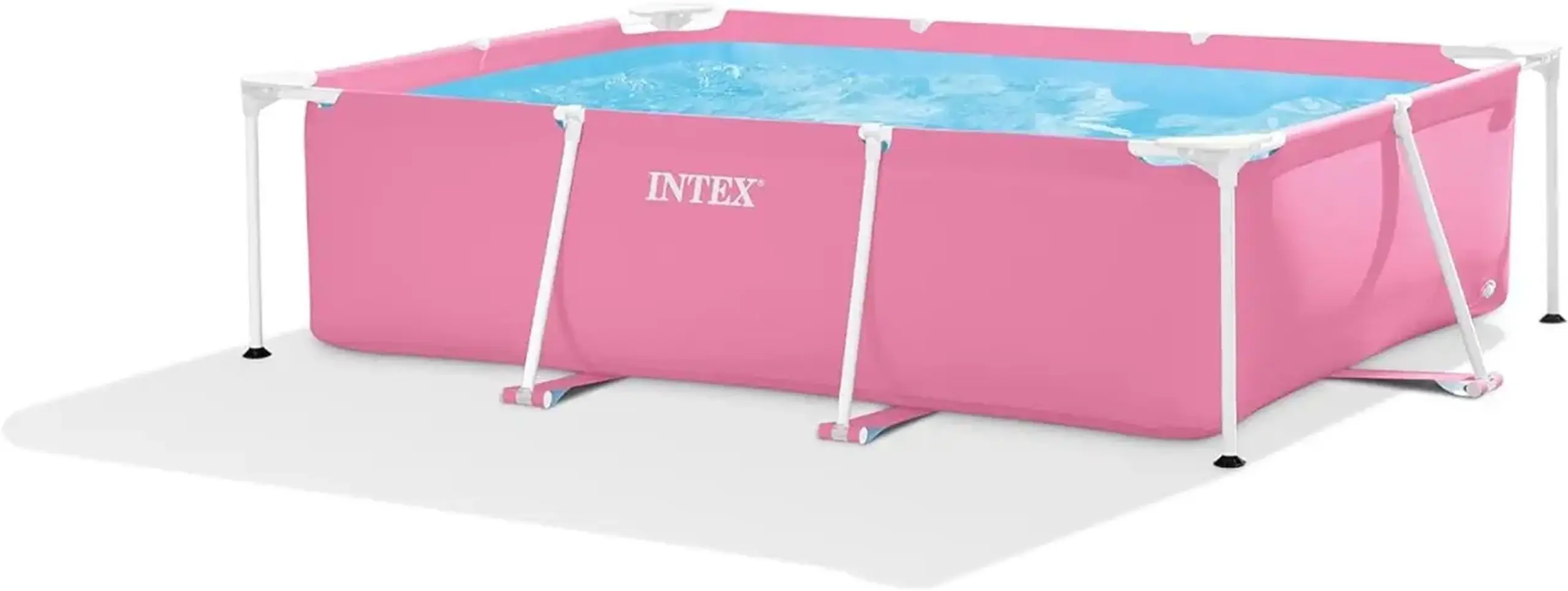 Piscina cu cadru Intex 28266 RECTANGULAR FRAME 220х150х60сm, 1622L, cadru metalic, roz