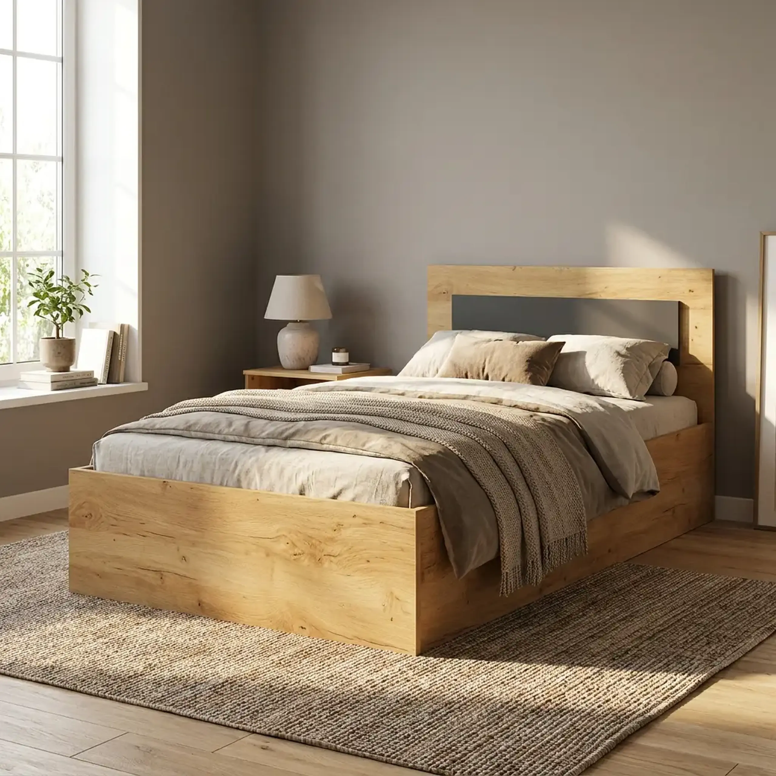 Pat 4home Viva, 90x200 cm, Stejar craft/grafit