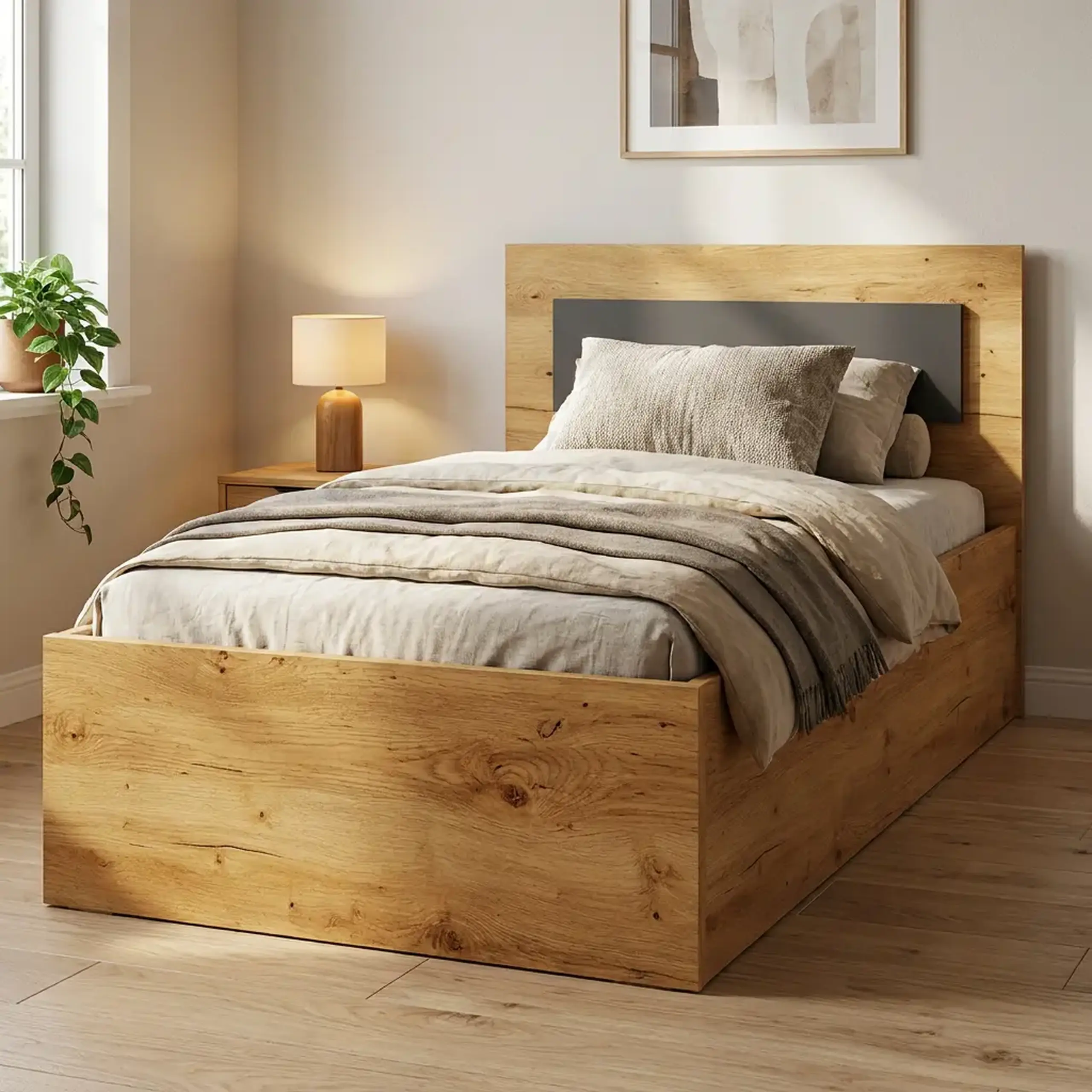 Pat 4home Viva, 90x200 cm, Stejar craft/grafit