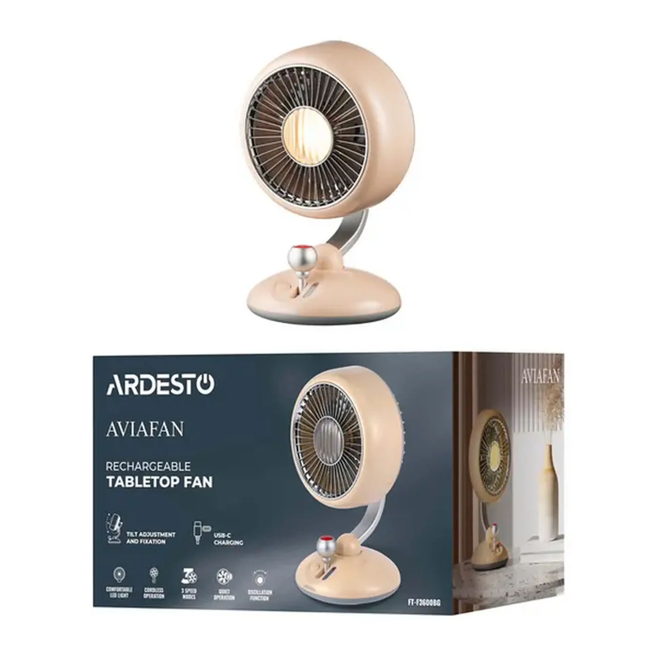 Ventilator Ardesto FT-F3600BG, Bej