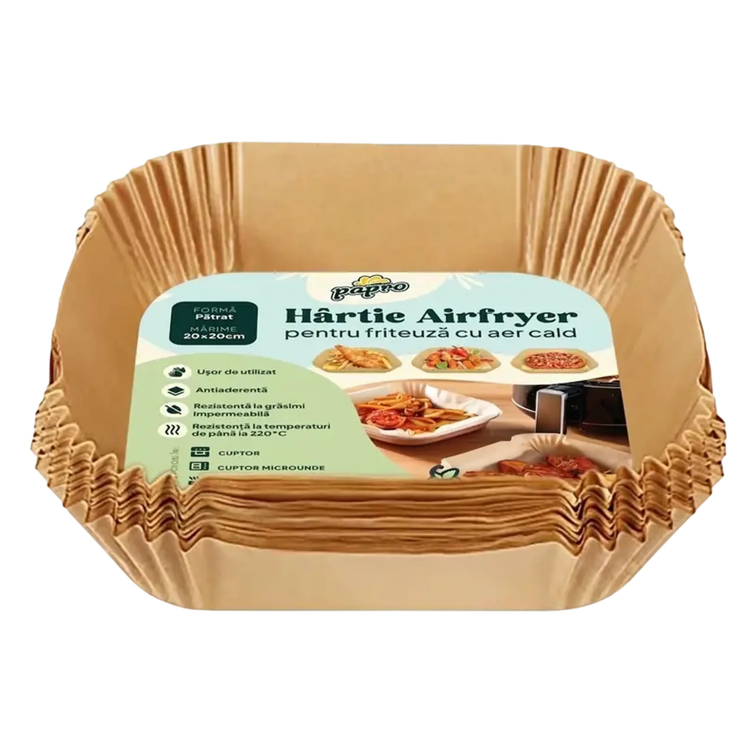 Hârtia de copt Papro Square Air Fryer Paper, Bej