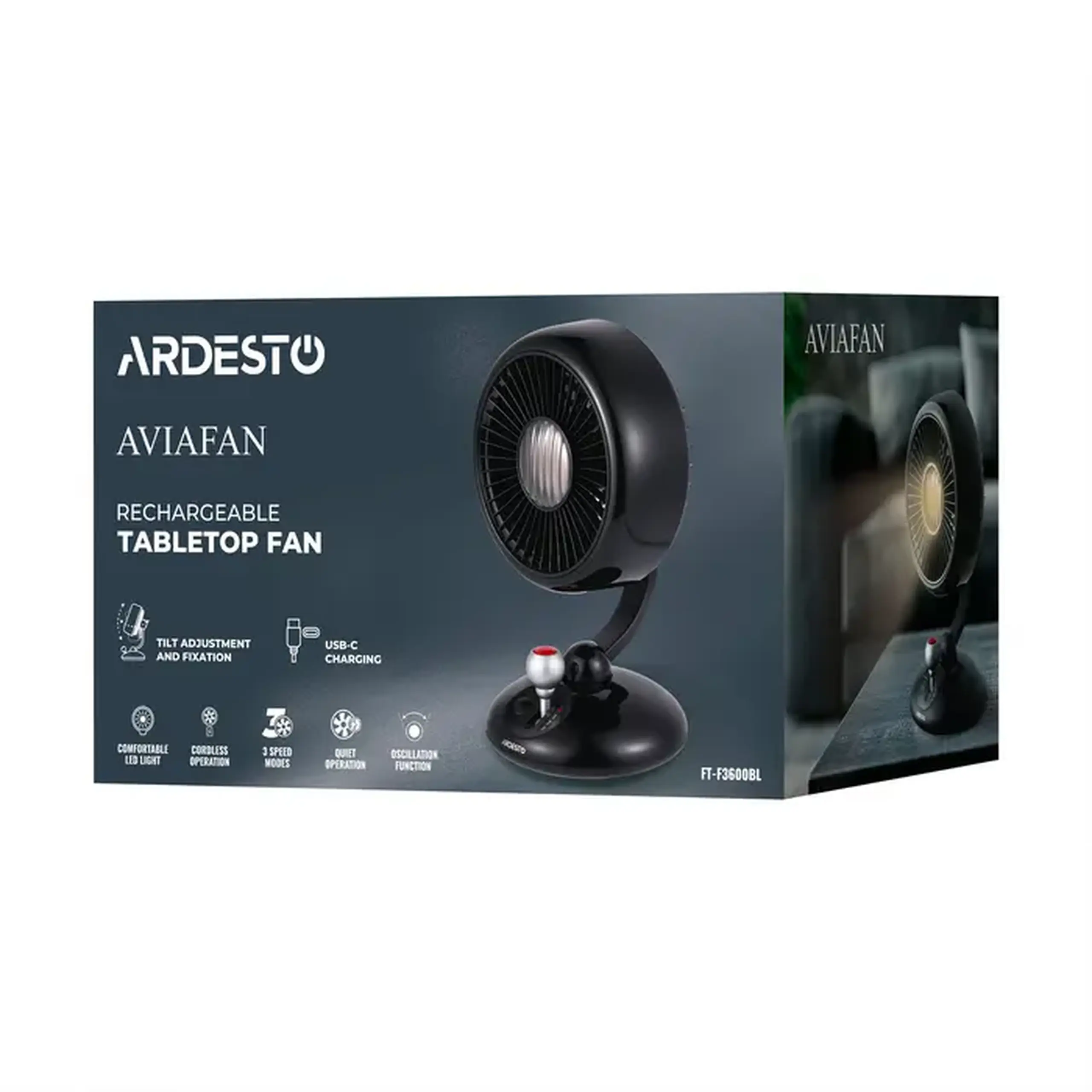 Ventilator Ardesto FT-F3600BL, Negru