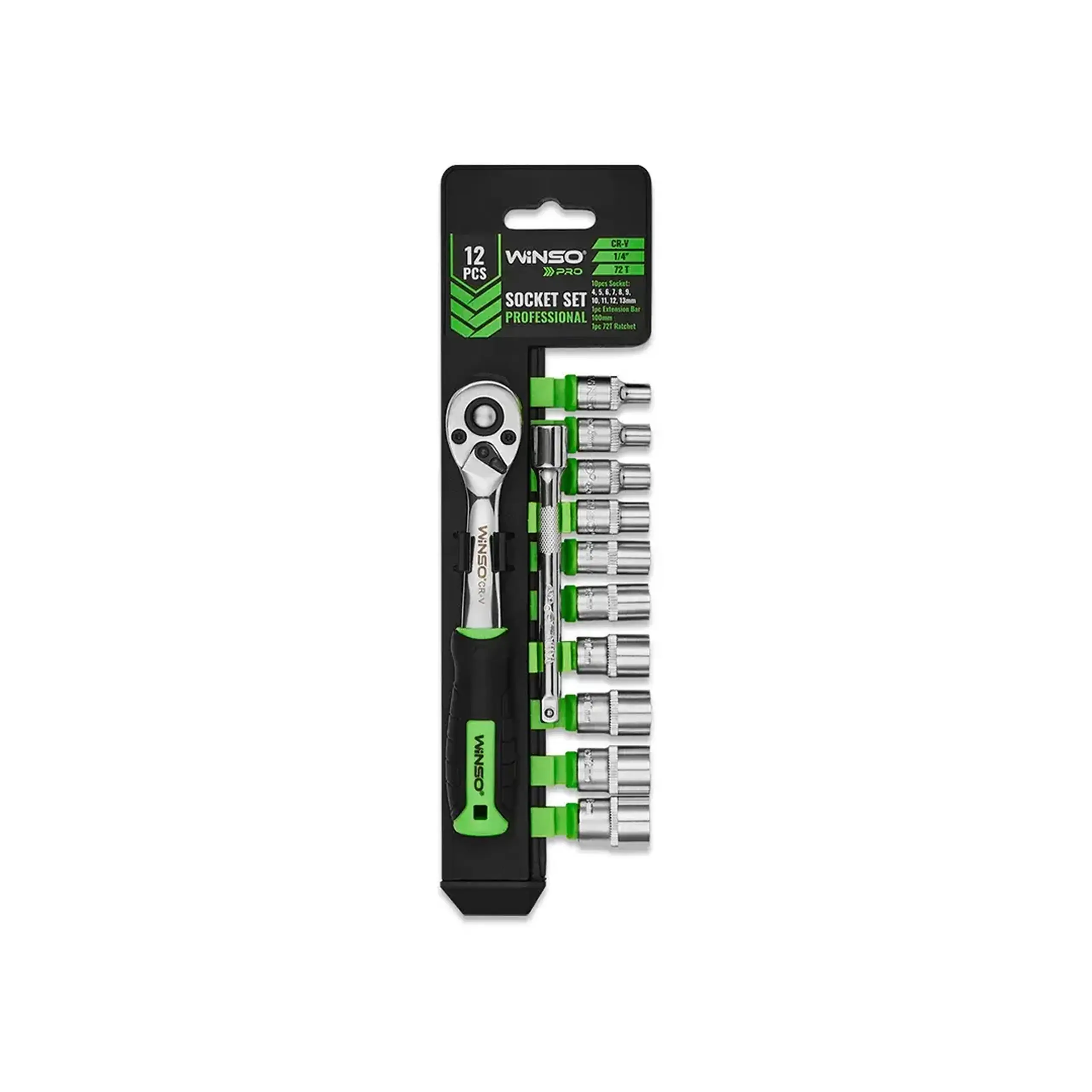 Set de chei tubulare cu clichet 1/4" 4 - 13 mm 12 buc. WINSO