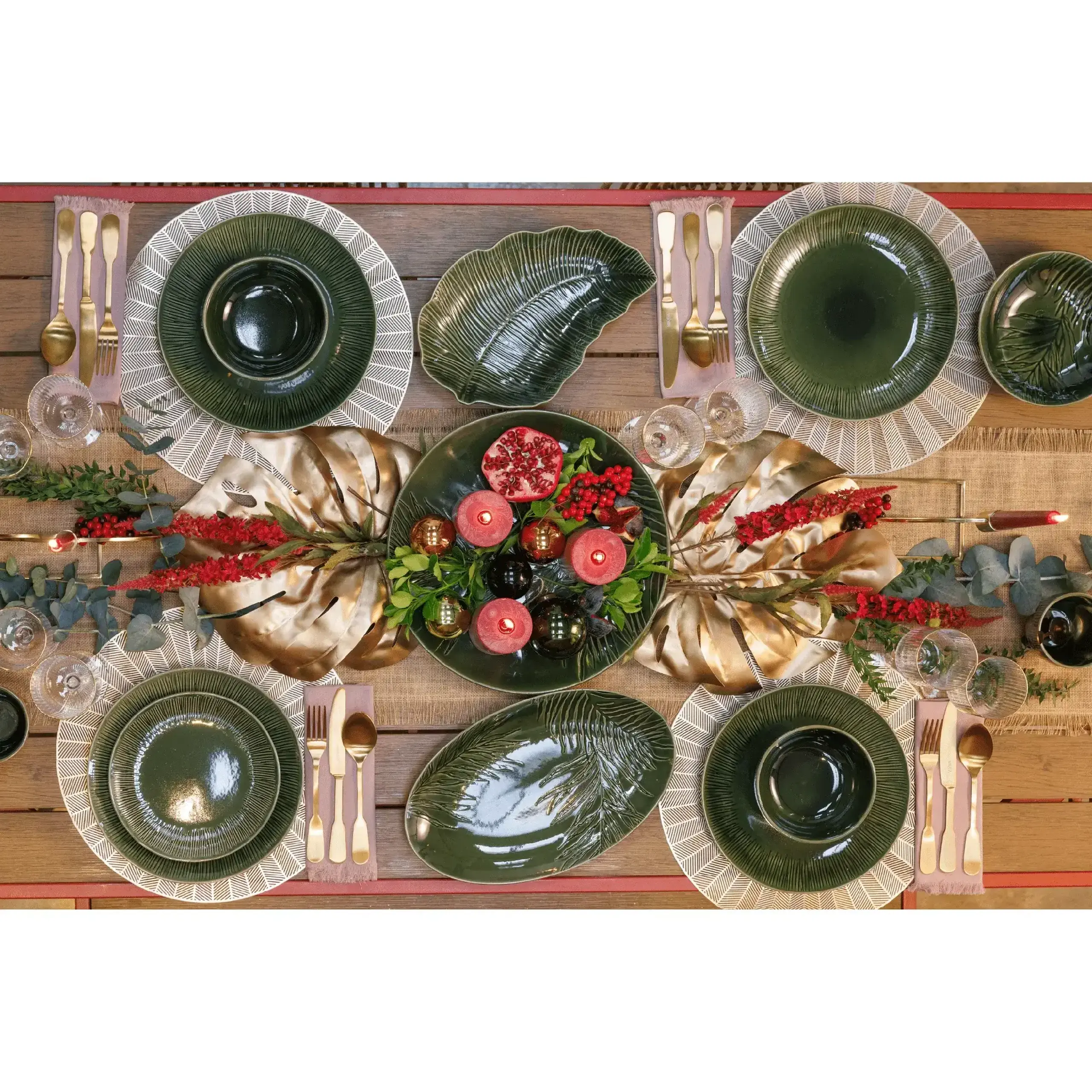 Platou de servit 30cm Leaf Jardin verde