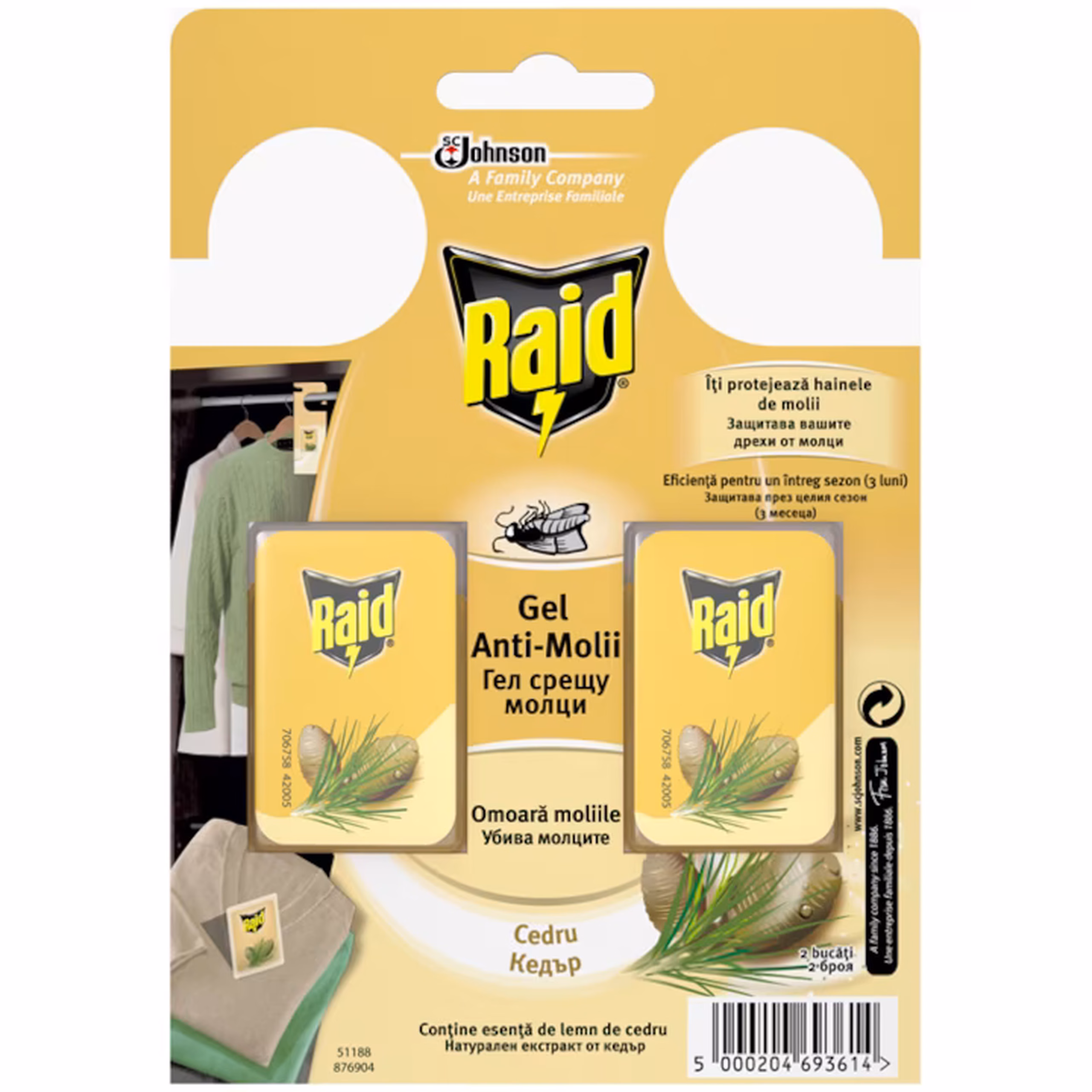 RAID GEL ANTI-MOLII CEDRU 2BUC