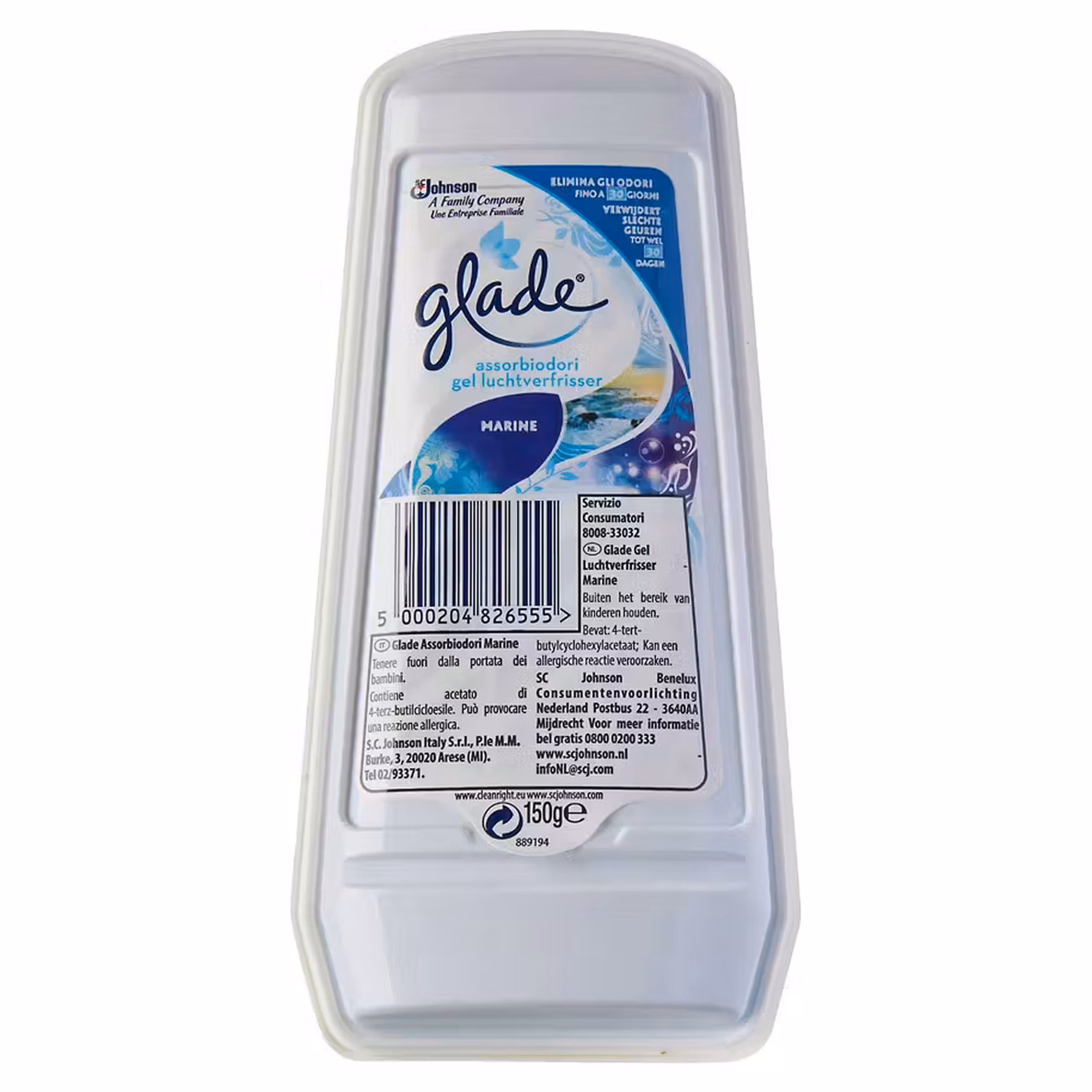 GLADE GEL SOLID FRESHNER MARINE 150G