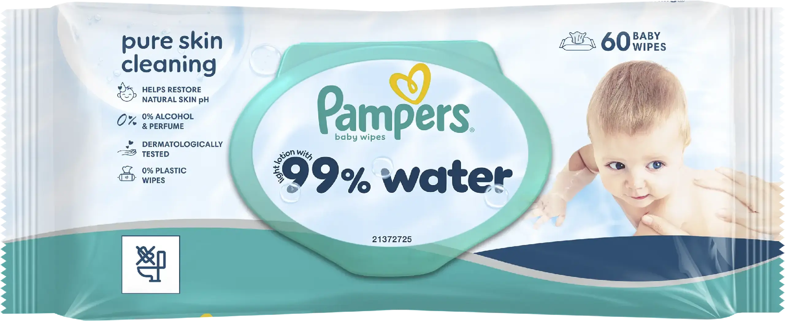 PAMPERS BABY WIPES WATER 60