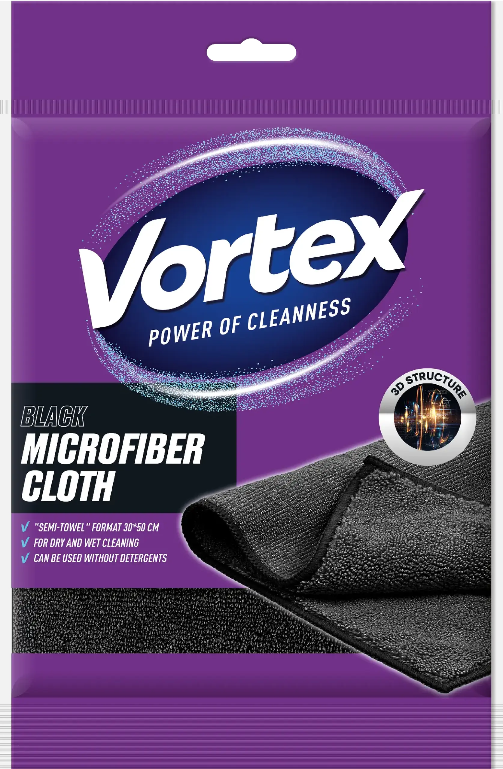 VORTEX LAVETA MICROFIBRA BLACK 1BUC