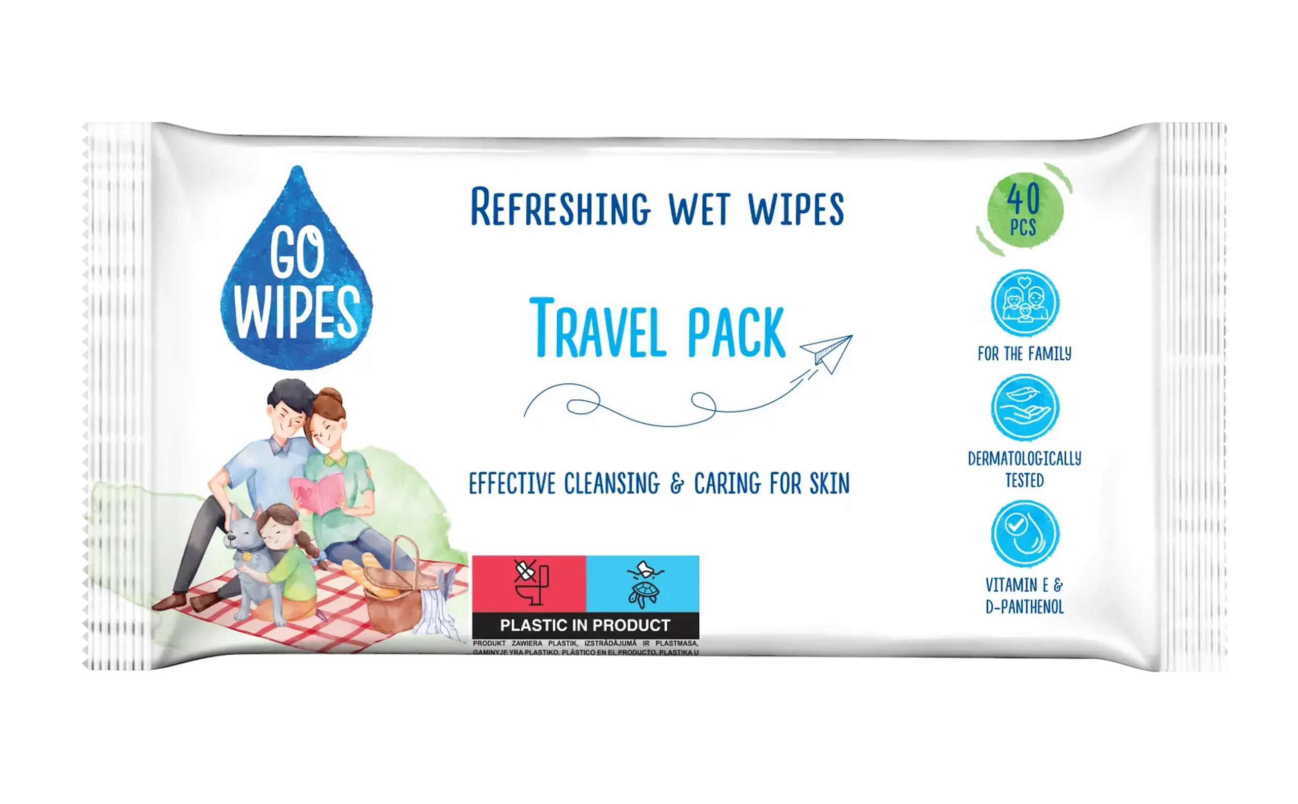 GO WIPES SERVETELE UMEDE UNIVERSALE 40BUC