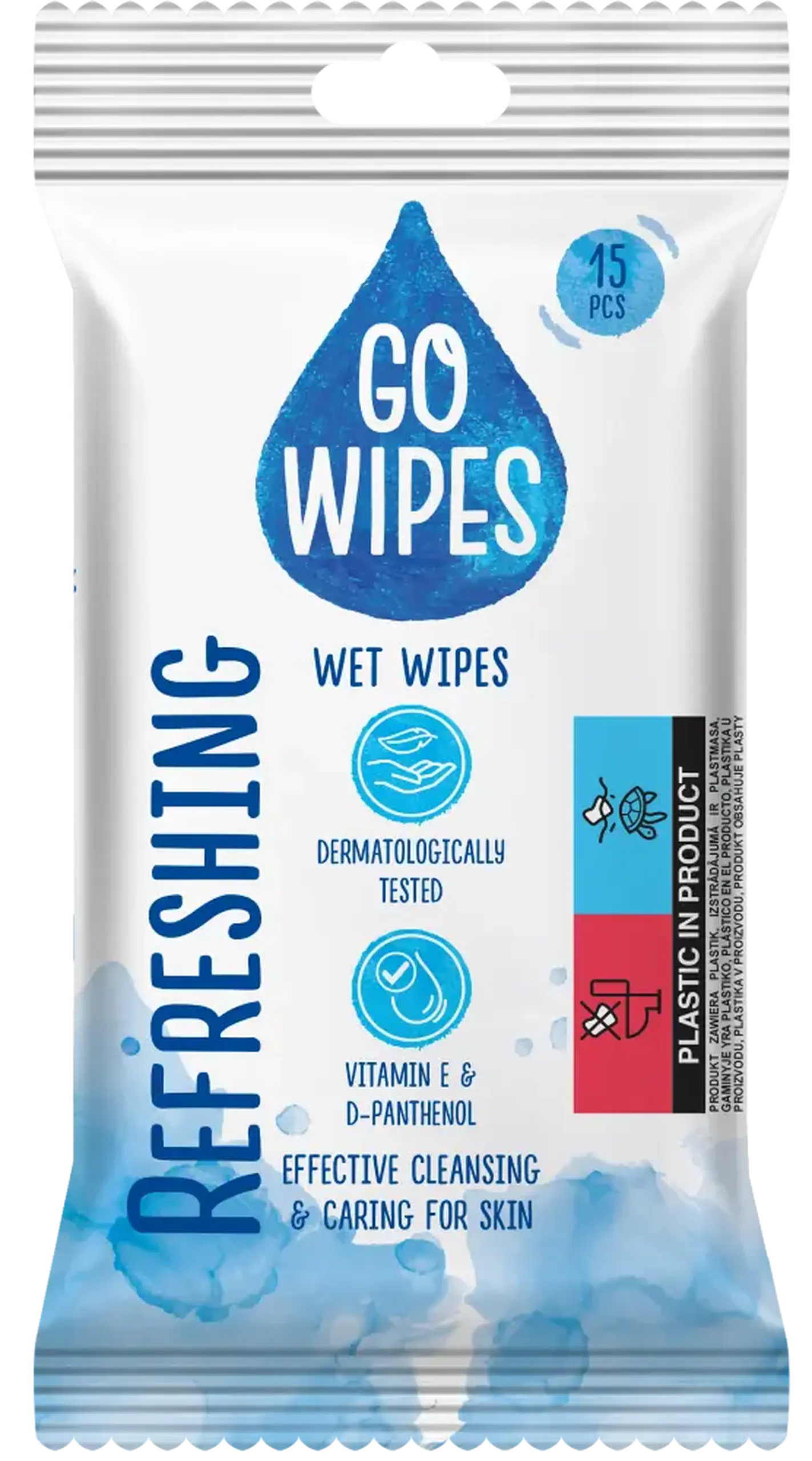 GO WIPES SERVETELE UMEDE UNIVERSALE 15BUC