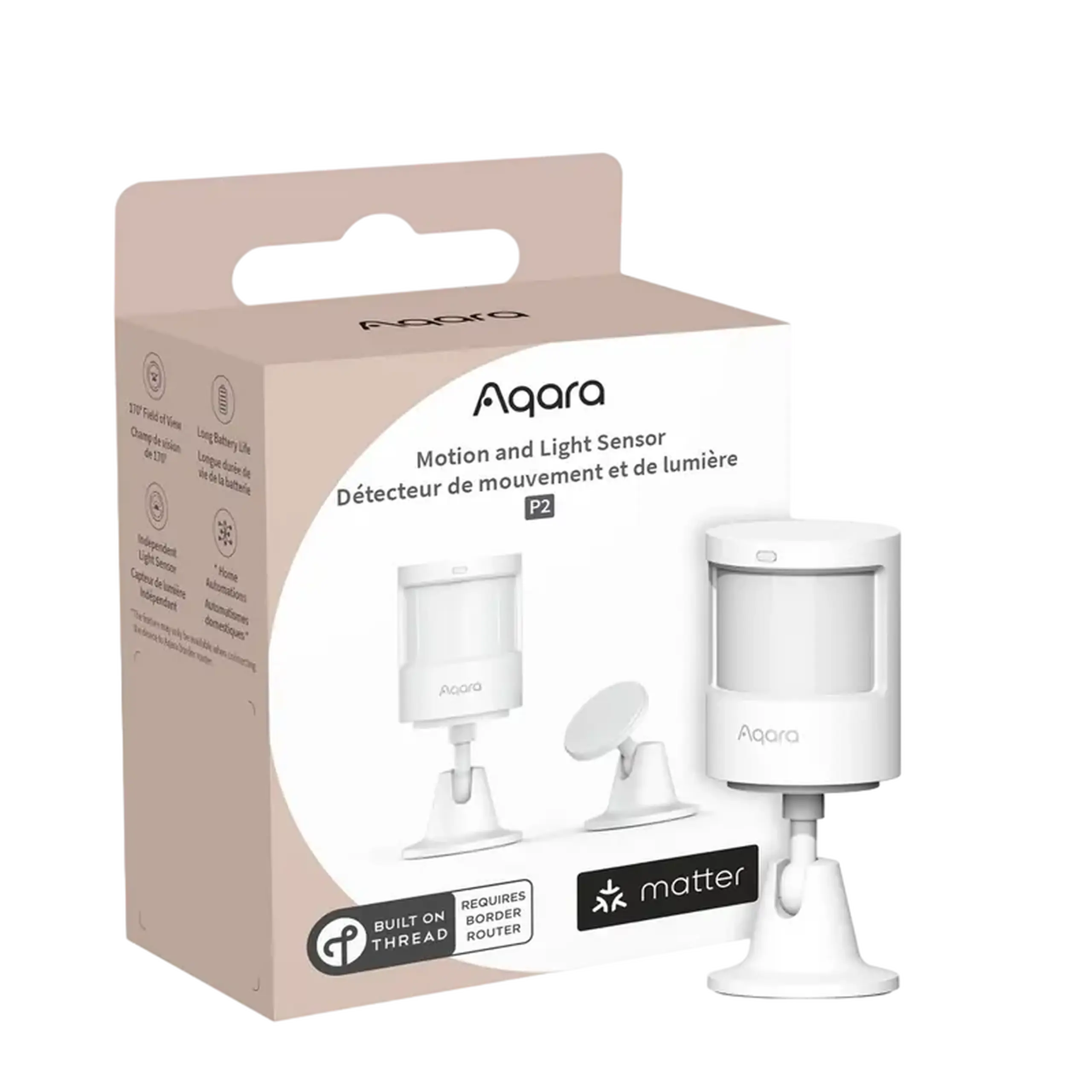 Detector de mișcare AQARA Motion and Light Sensor P2, Alb