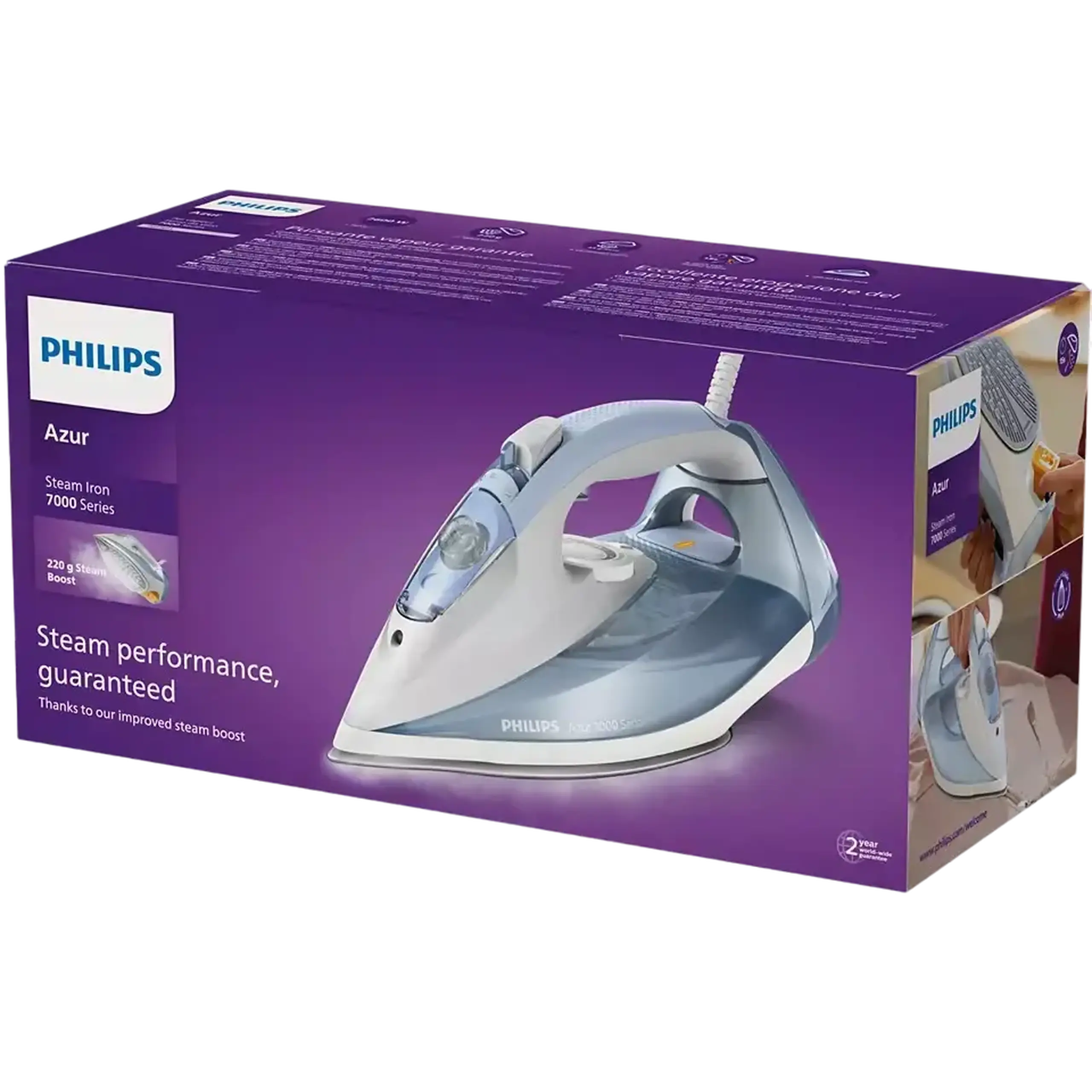 Fier de călcat Philips DST7011/20, 2600W, Albastru deschis
