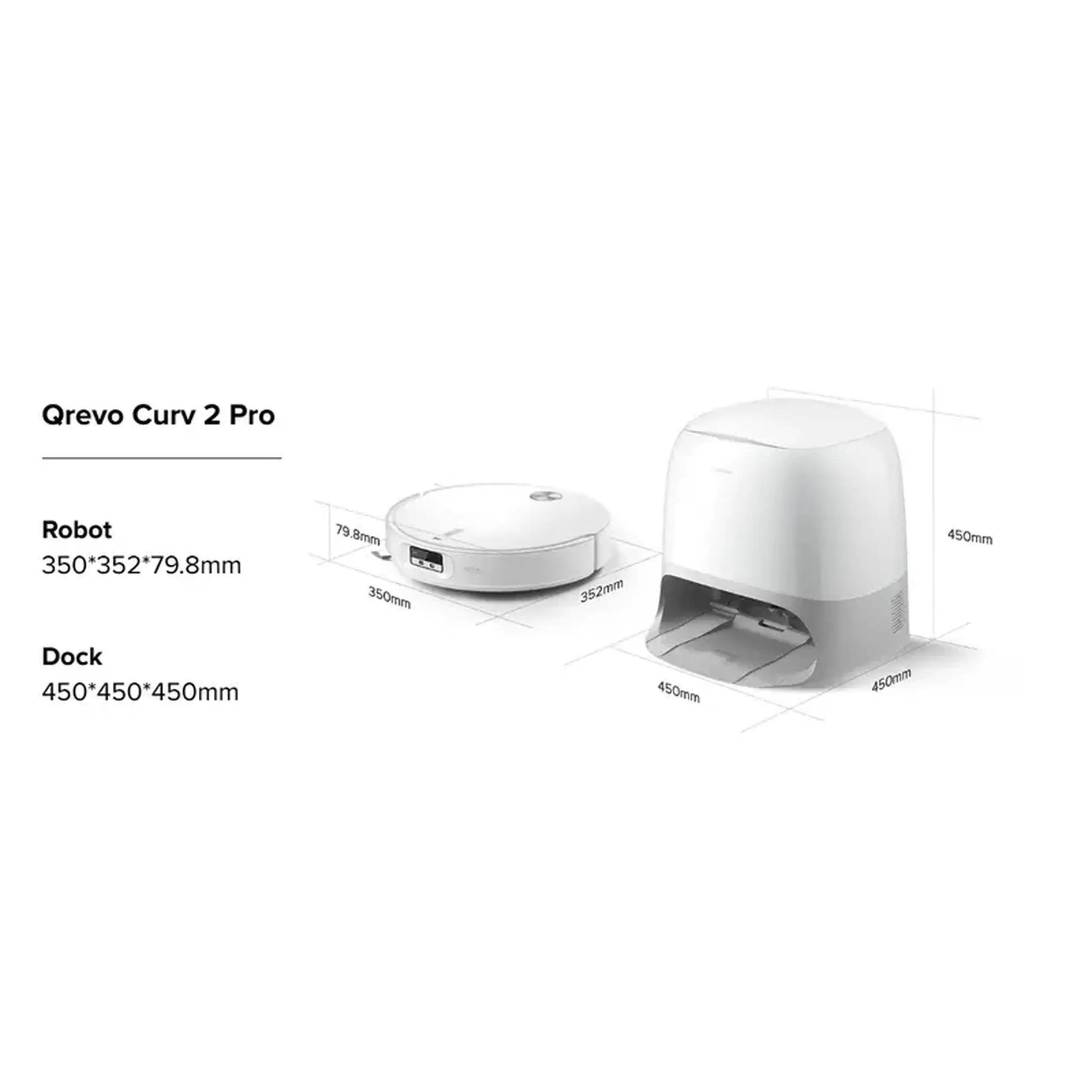Aspirator Robot Roborock Qrevo Curv 2 Pro, Alb