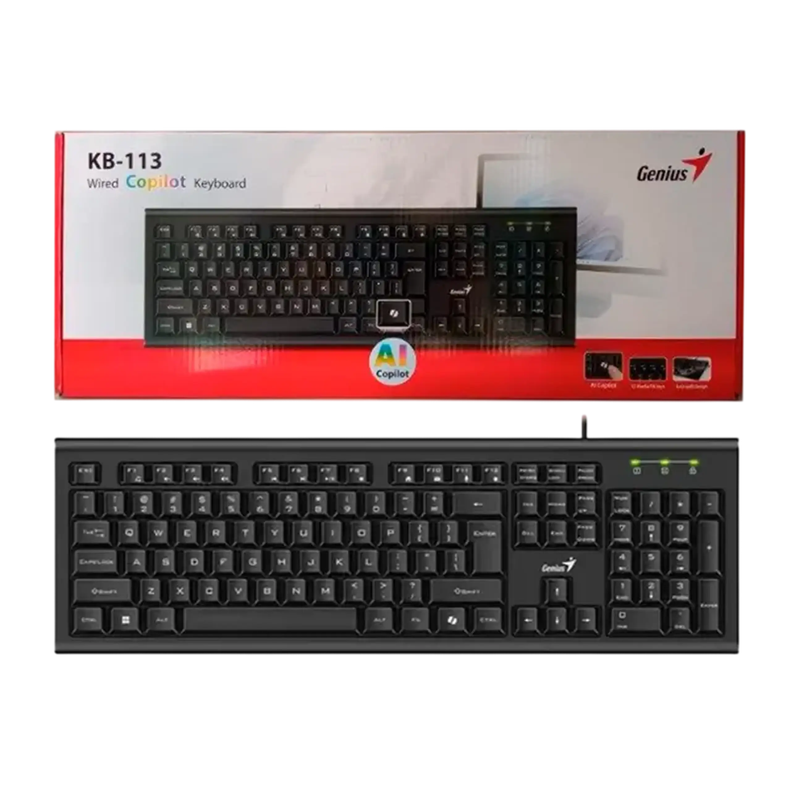 Tastatură Genius KB-113, Cu fir, Negru