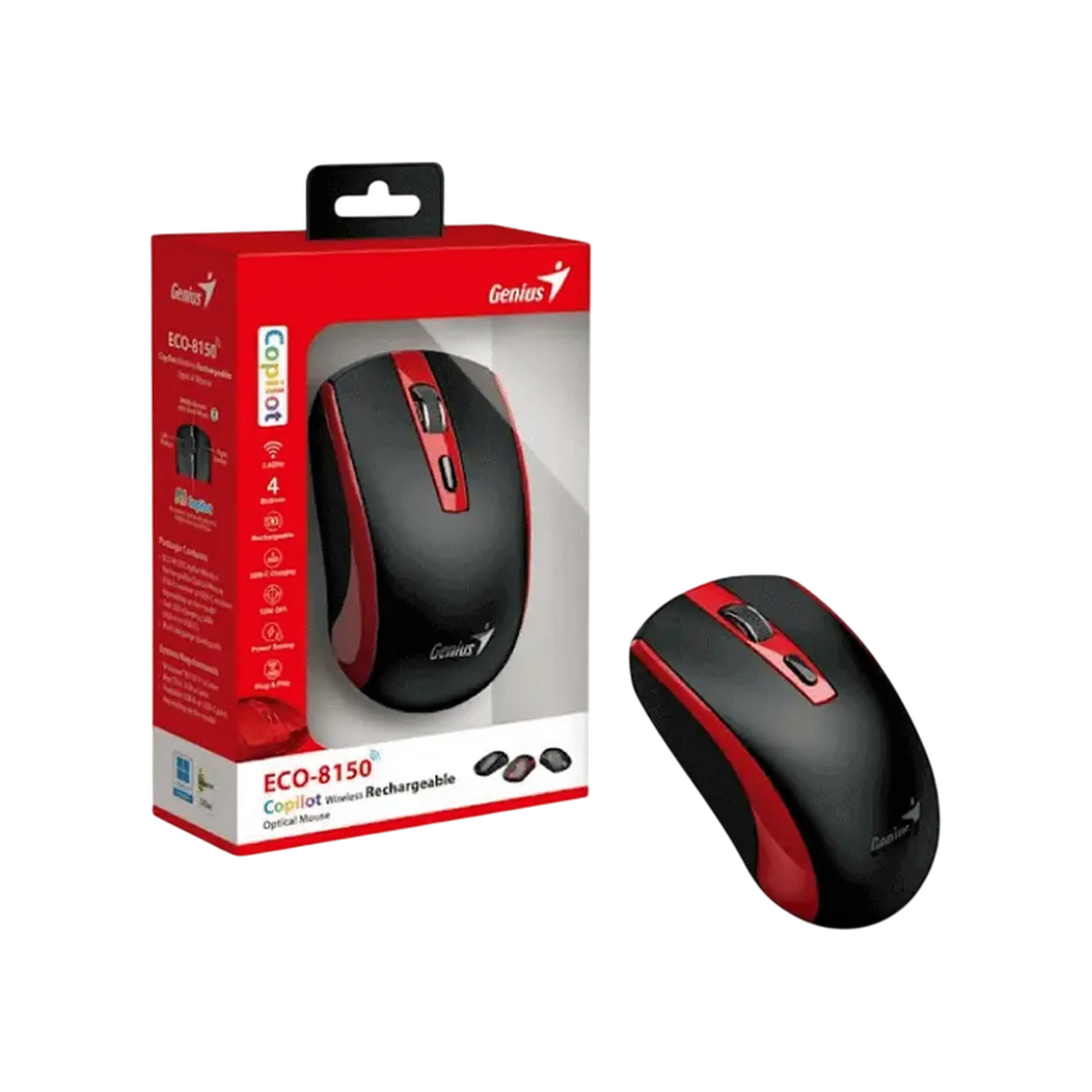 Mouse Genius ECO-8150, Roșu