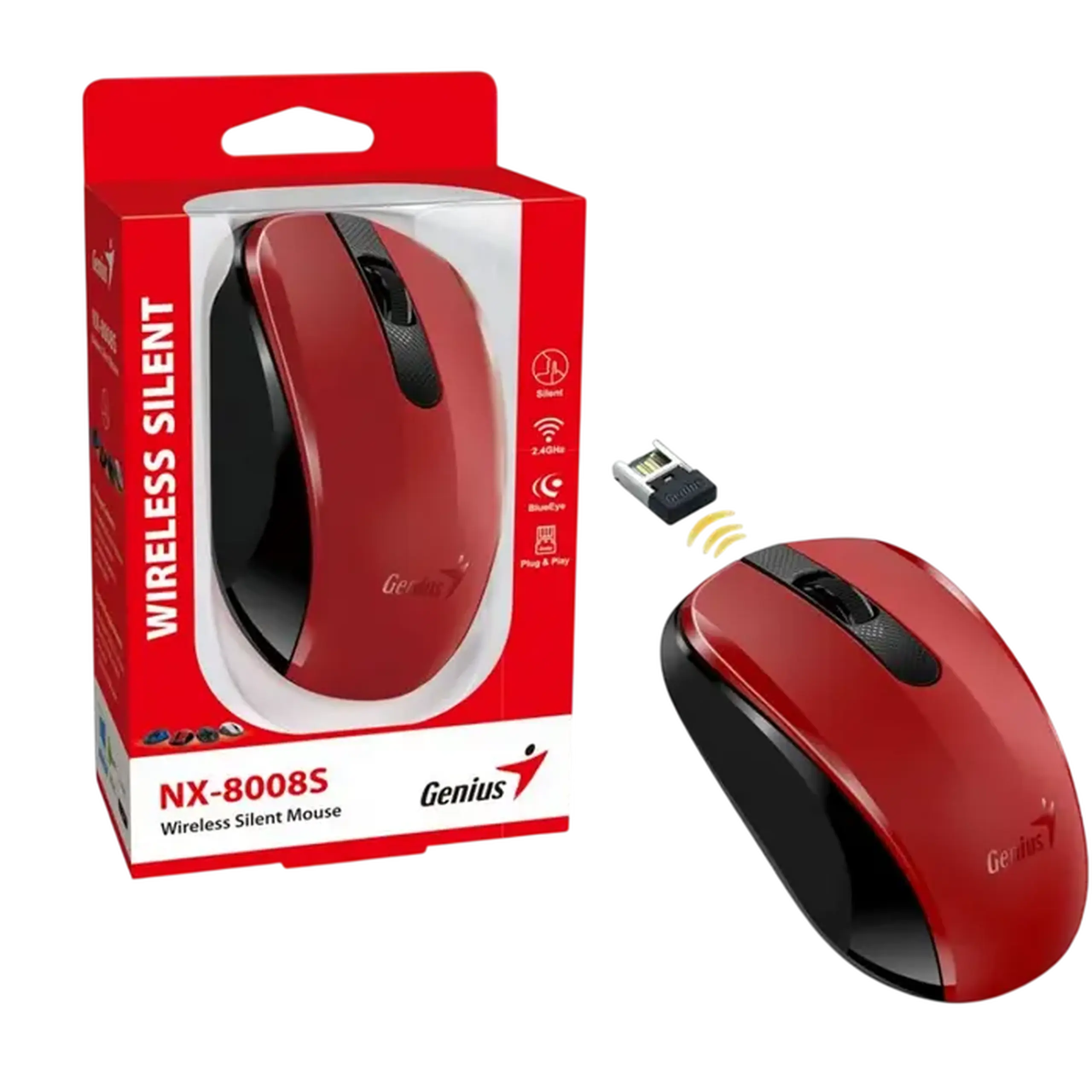 Mouse Genius NX-8008S, Roșu