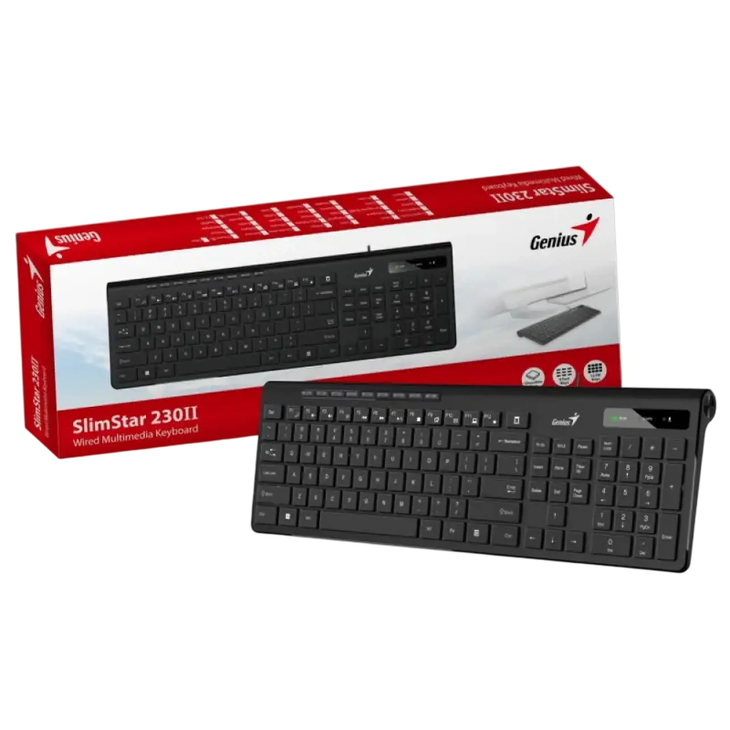 Tastatură Genius SlimStar 230 II, Cu fir, Negru