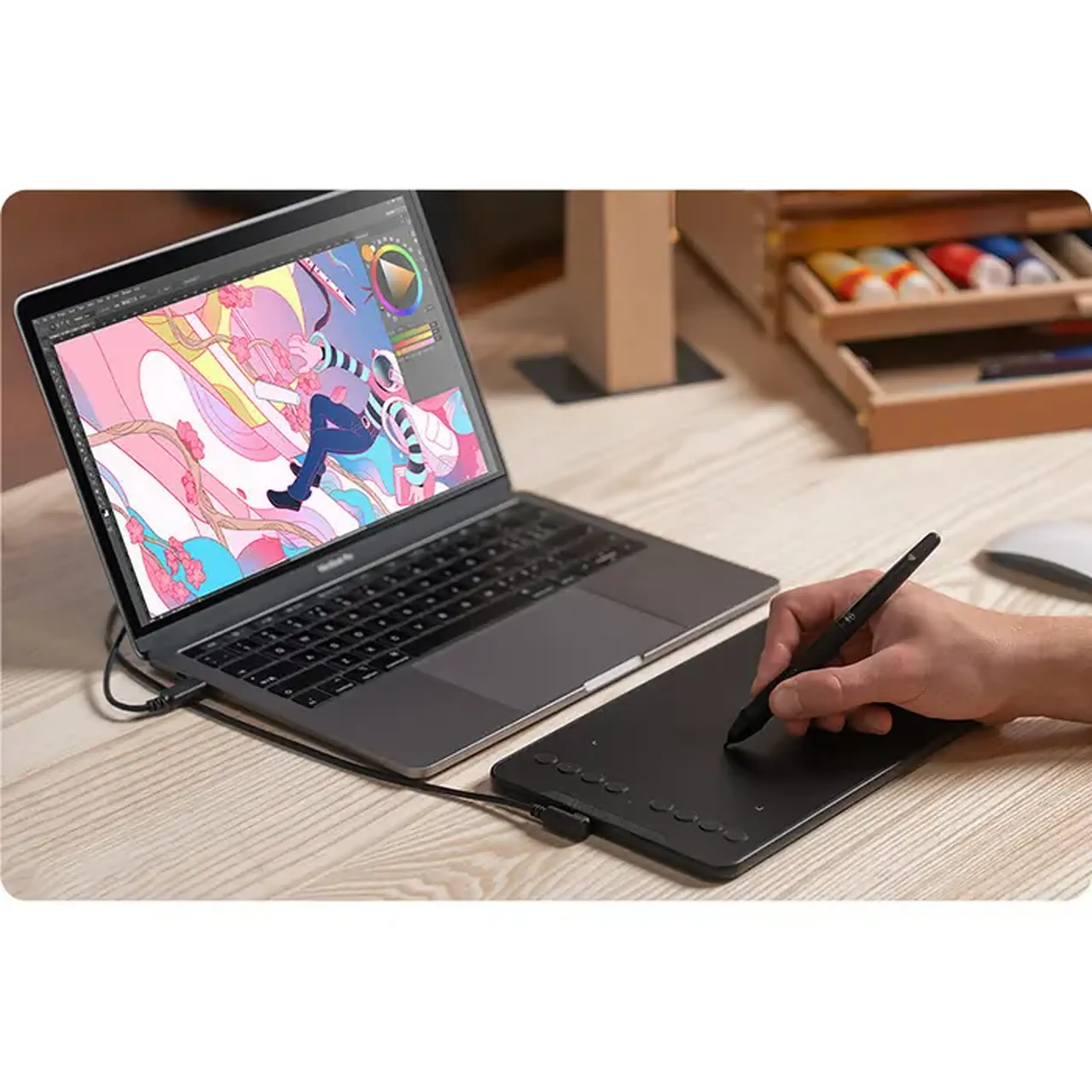 Tabletă Grafică XP Pen DECO Mini7 V2, Negru