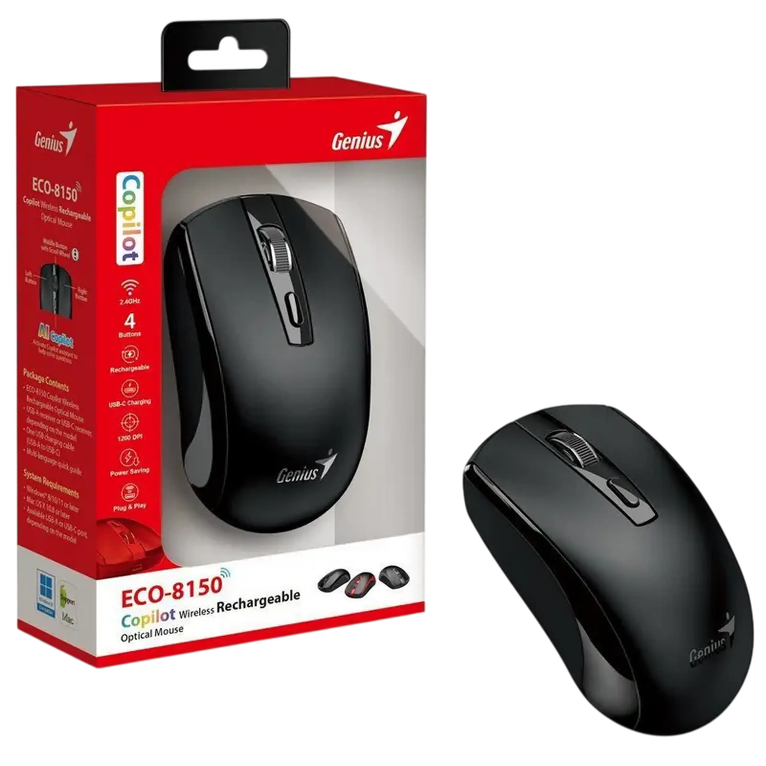 Mouse Genius ECO-8150, Negru