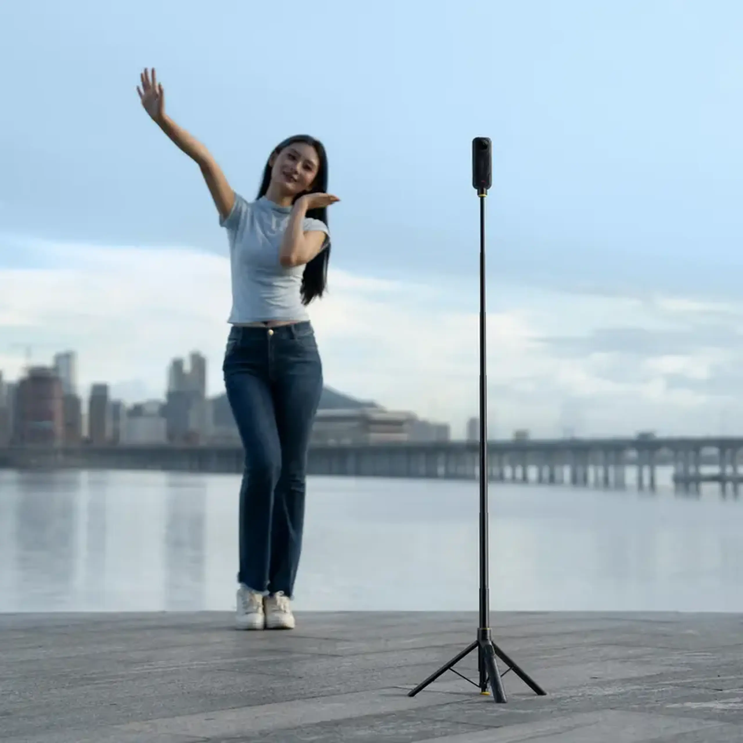 Accesorii pentru camere de acțiune Insta360 Throwpod + Selfie Stick, Negru