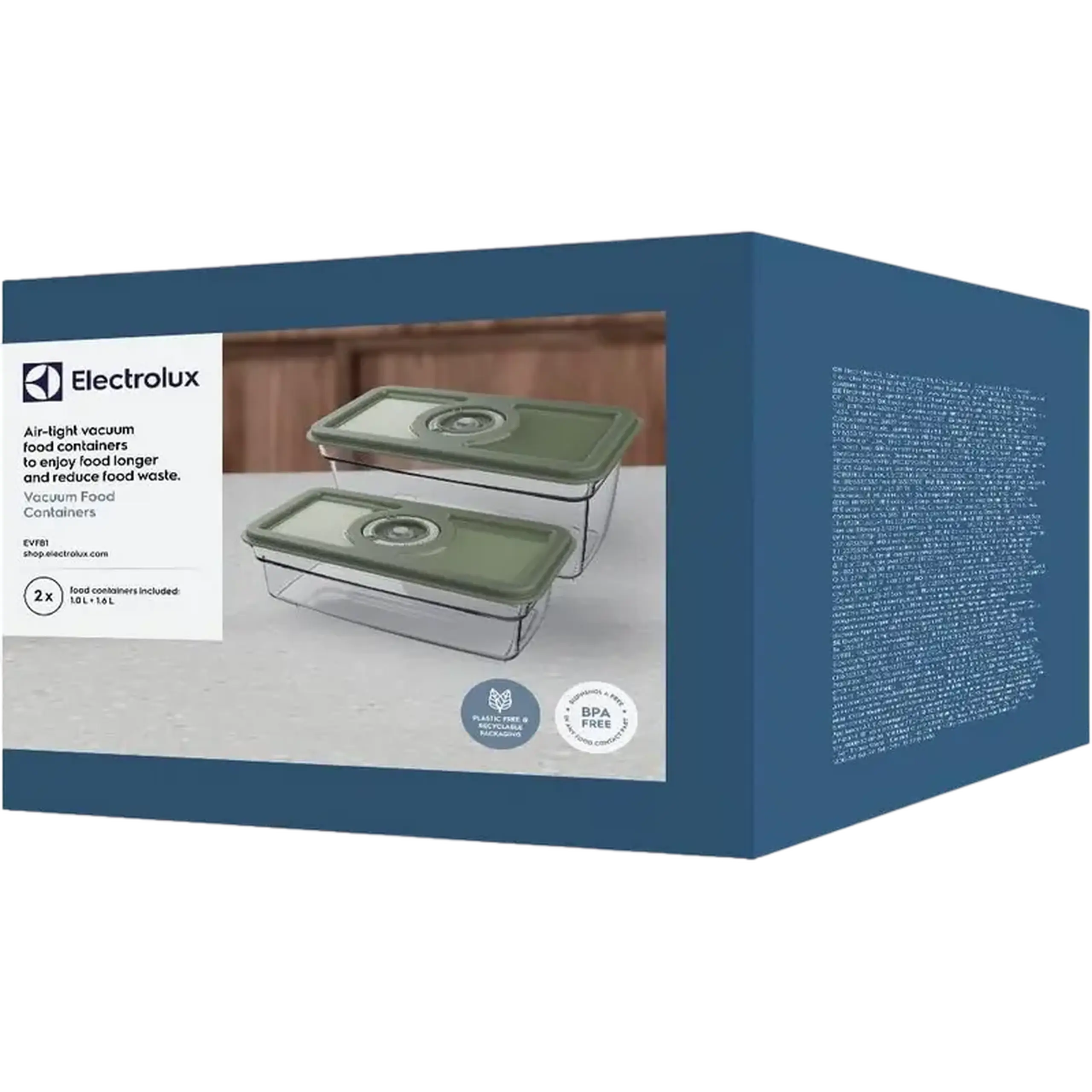 Set de recipiente vidate Electrolux EVFB1, Verde