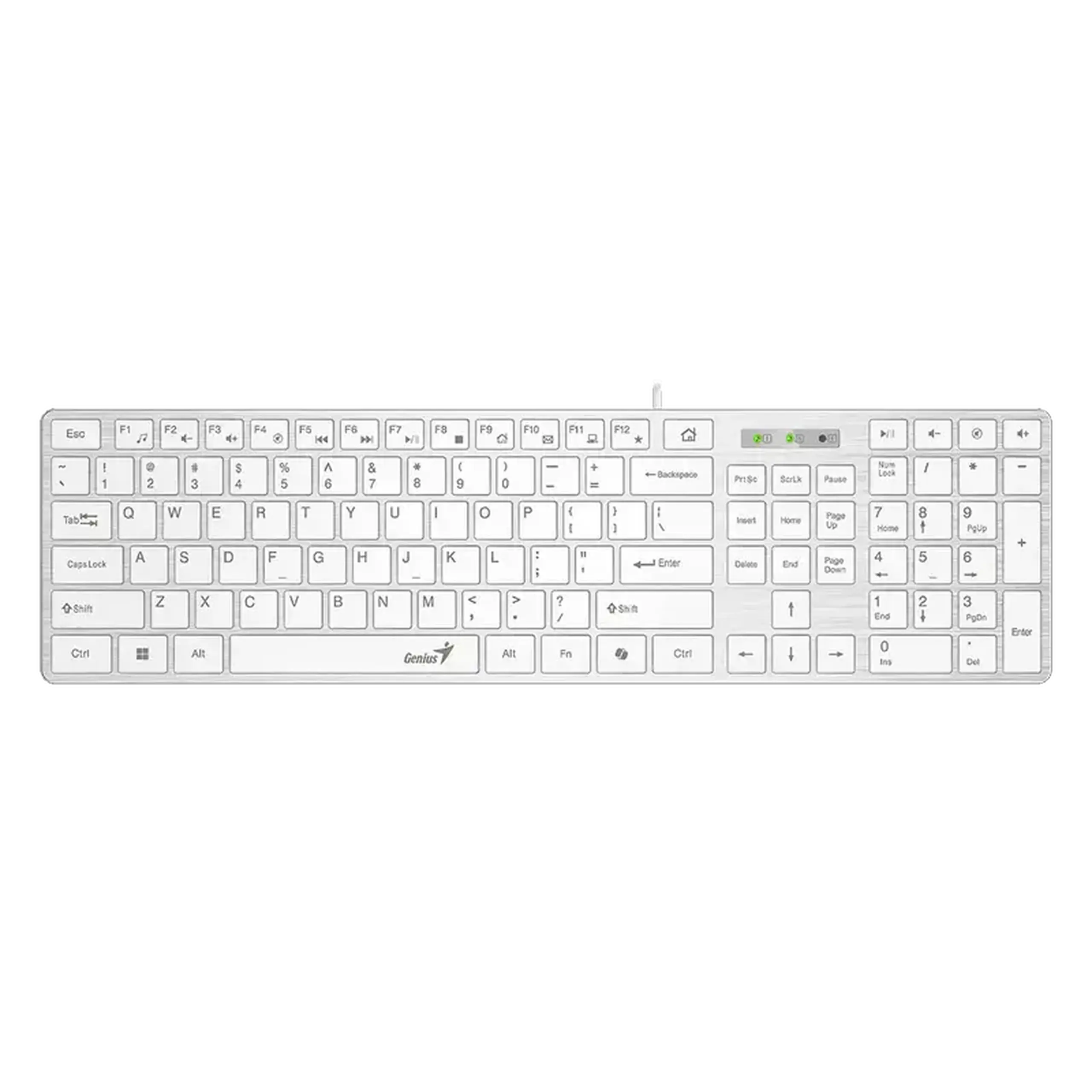 Tastatură Genius SlimStar 126, Cu fir, Alb
