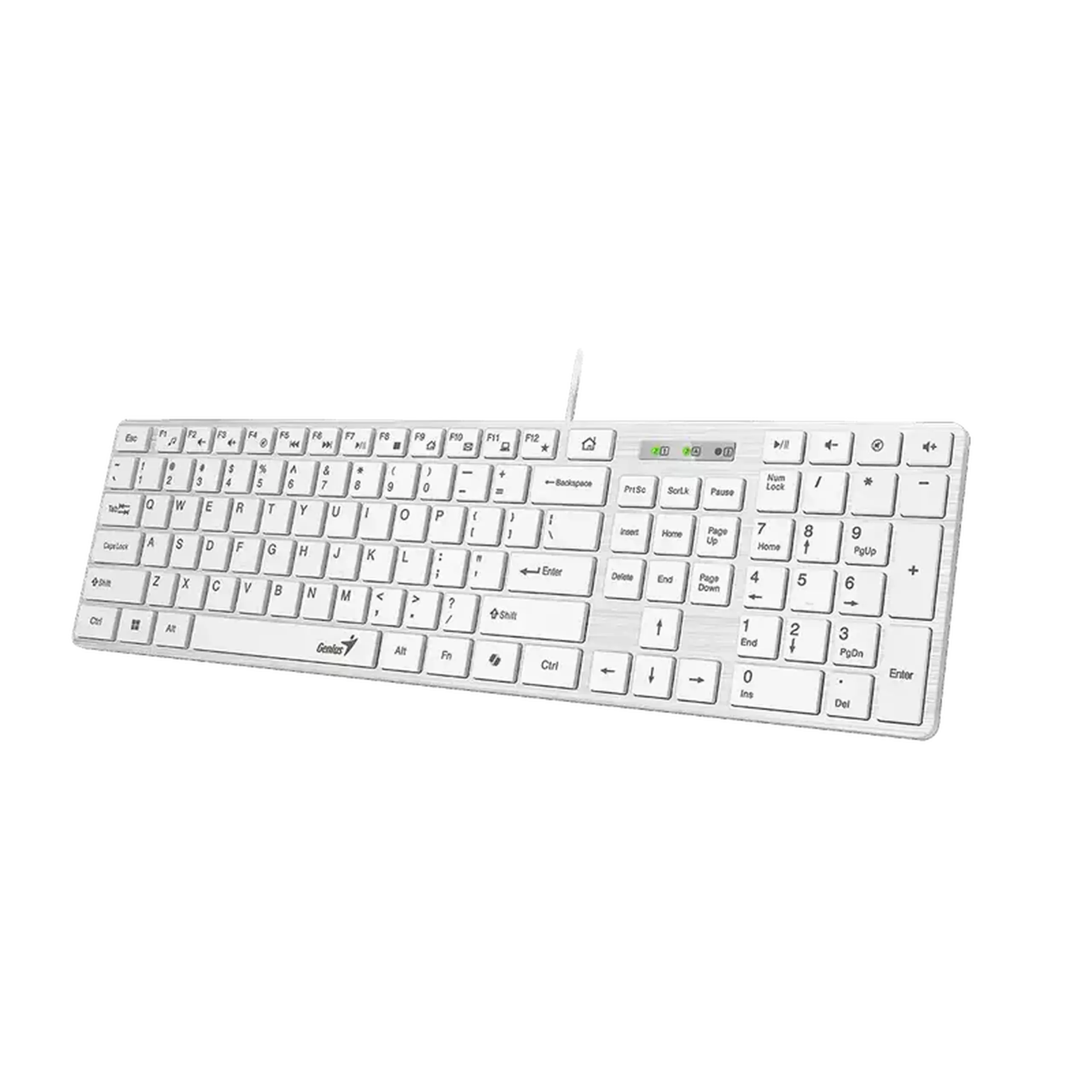 Tastatură Genius SlimStar 126, Cu fir, Alb
