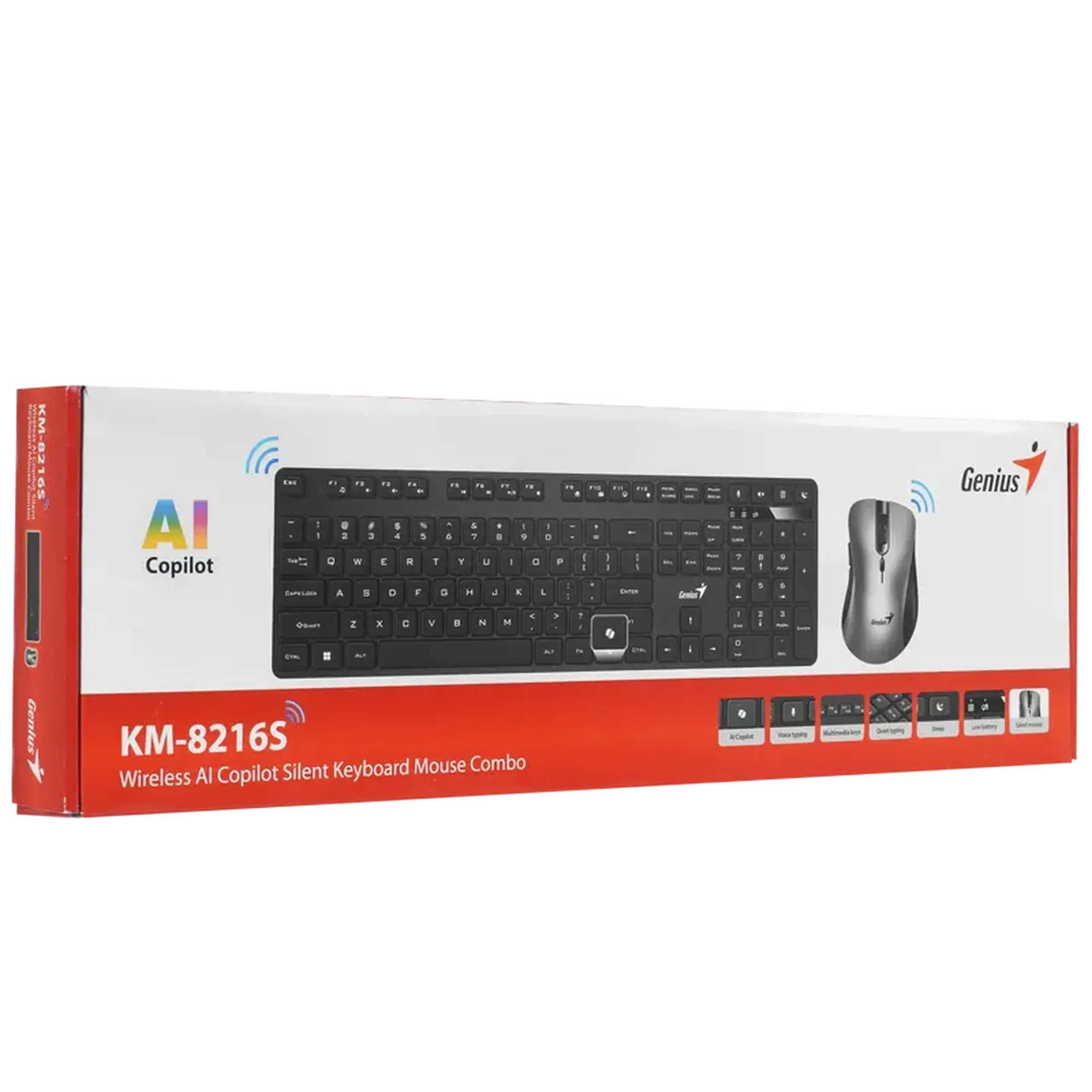 Set Tastatură + Mouse Genius KM-8216S, Fără fir, Negru