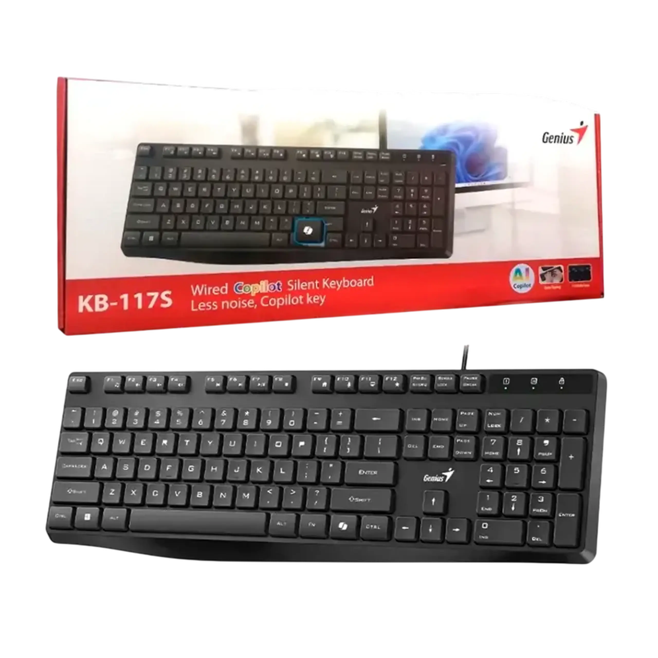 Tastatură Genius KB-117S, Cu fir, Negru