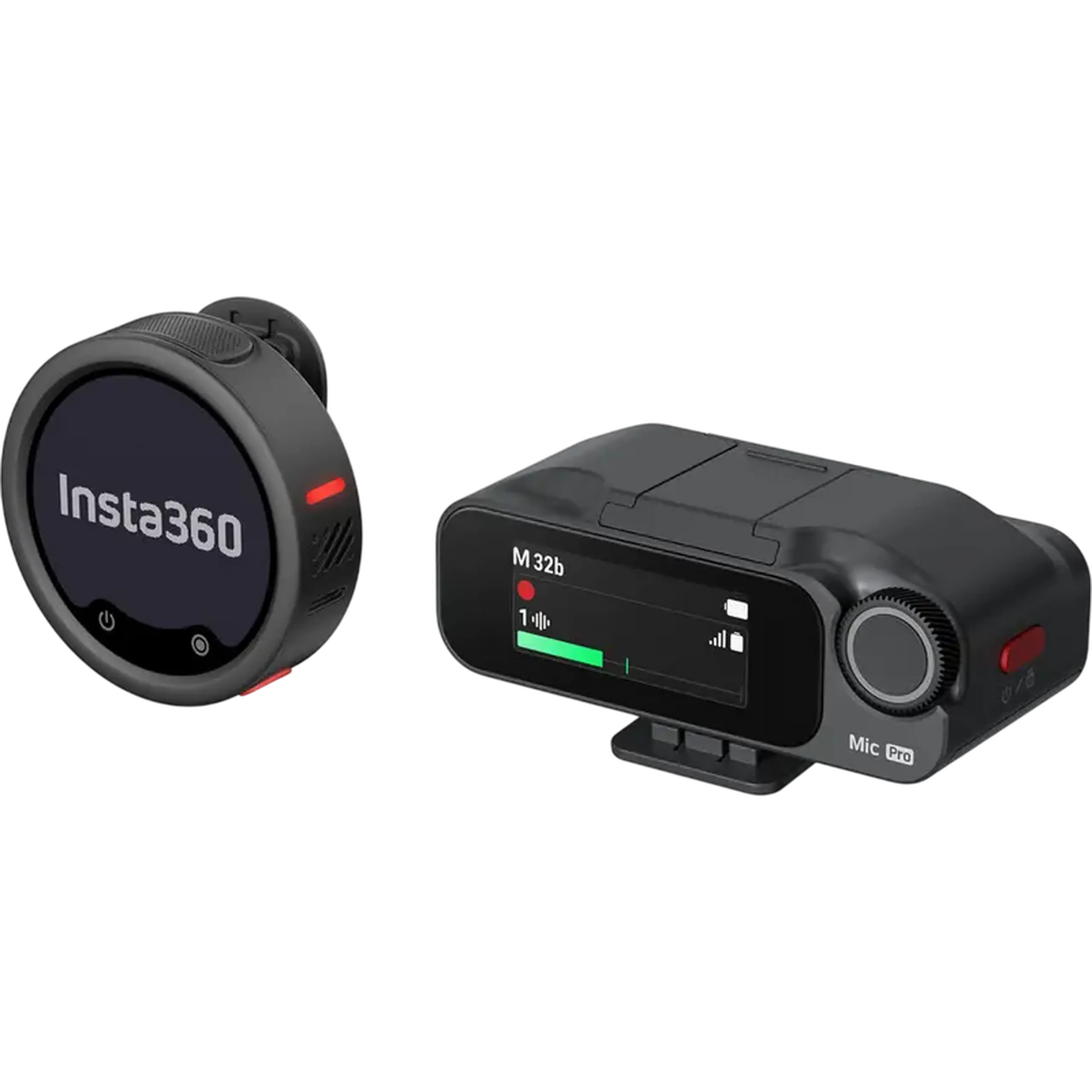Microfon portabil pentru înregistrare vocală Insta360 Mic Pro (1 TX + 1 RX), Fără fir, Negru